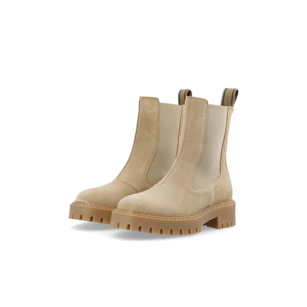 Demmi Beige Suede Chelsea Boots Boots