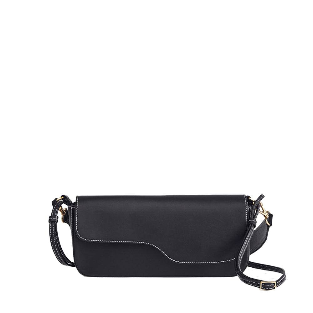 Ercolano Black Leather Shoulder Bag 112113