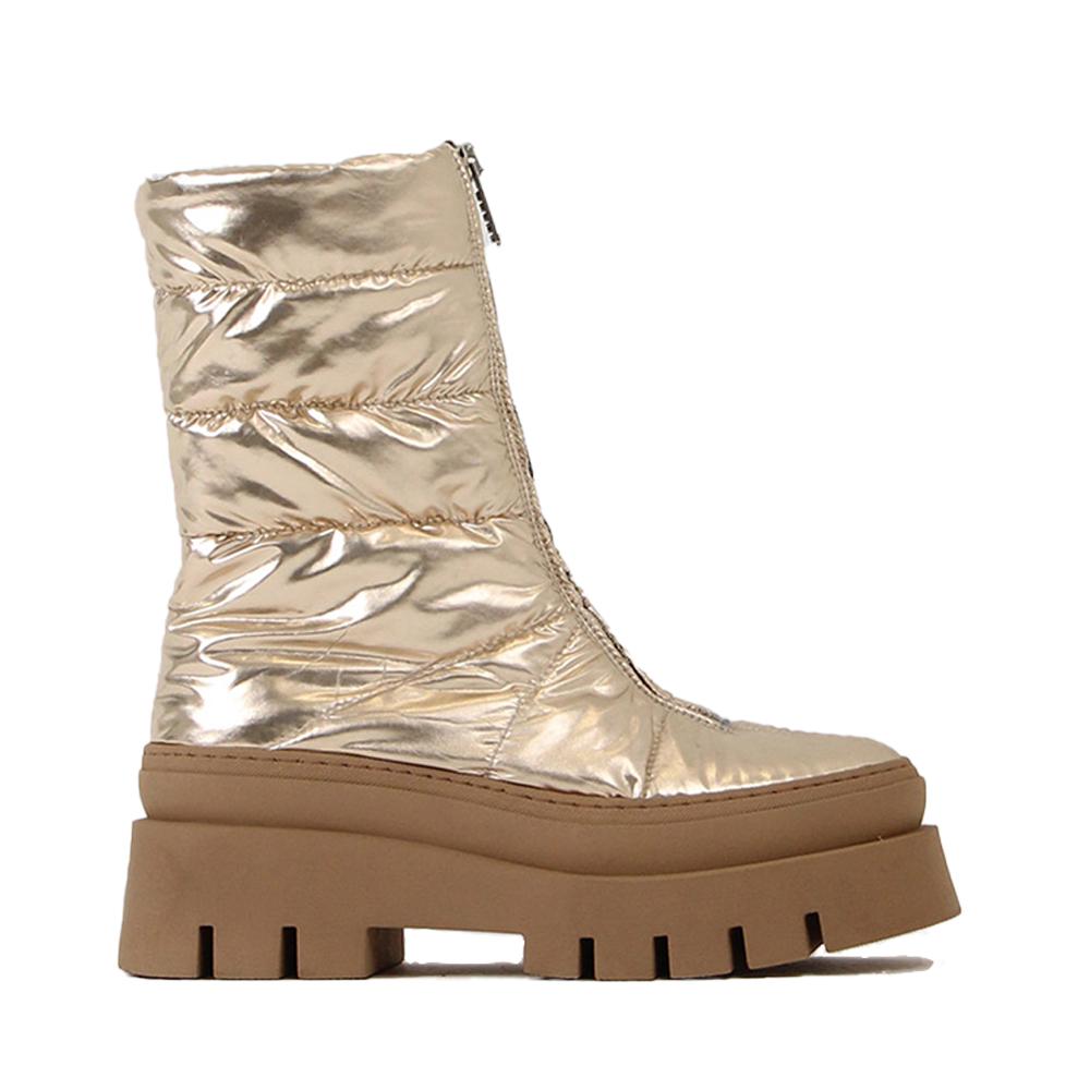 Evi-Ann Front Zip Champagne Chunky Boots 47379-P-2207 - 010