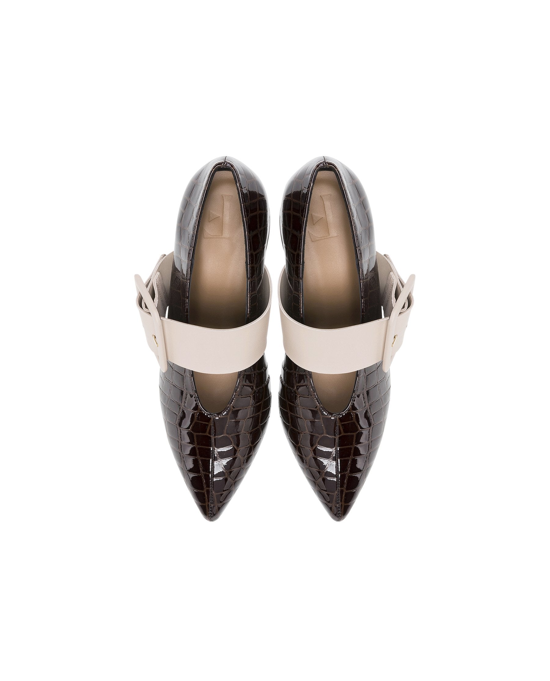 Alba Pecan Reptile Nappa Shoes Heels 19020404301-006 - 3