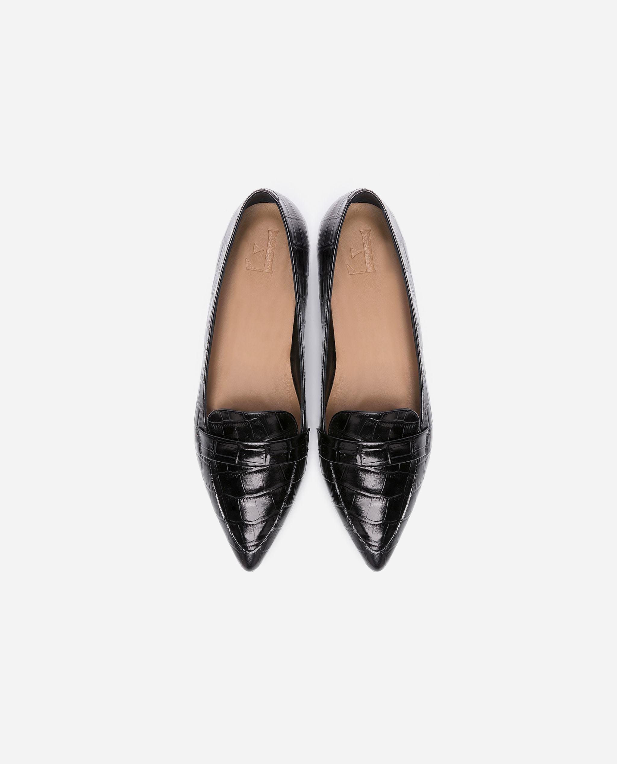 Alexandra Croco Black Flats 20010100317-001 - 3
