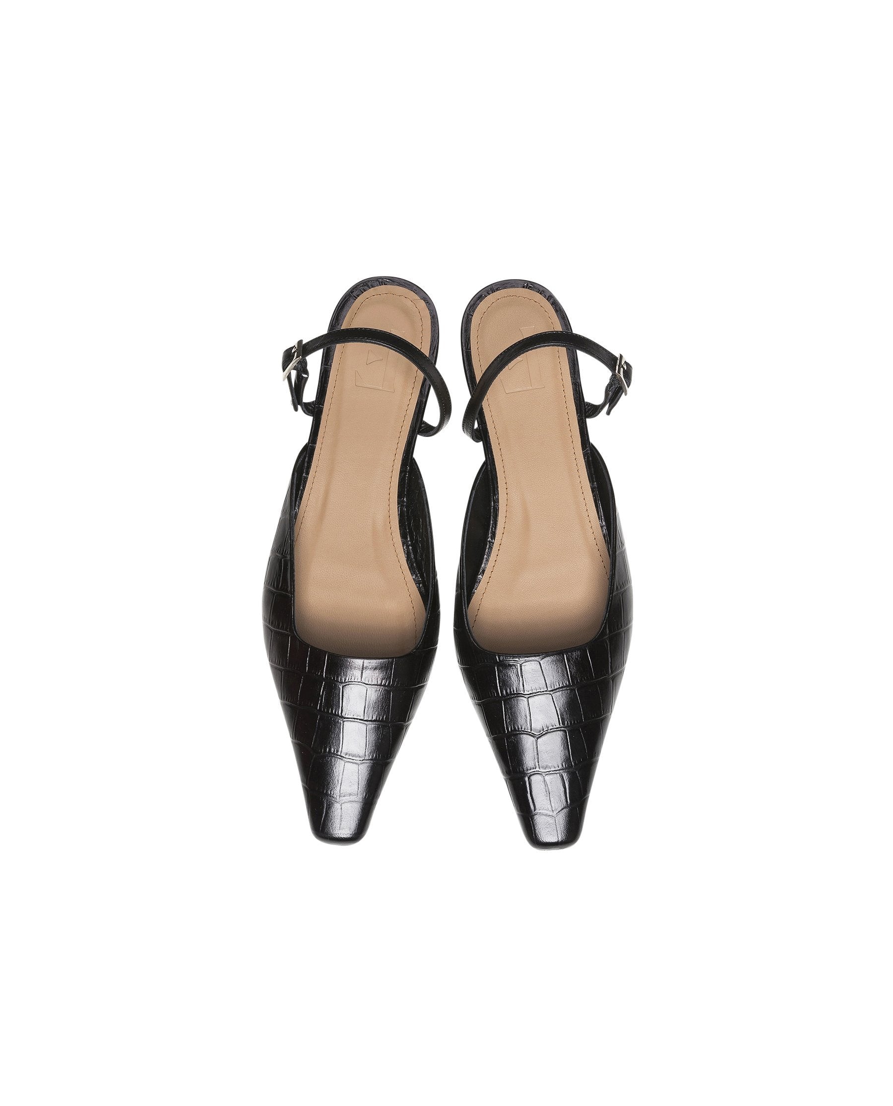 Dolores Black Croco Nappa Flats 2010612117-001 - 5