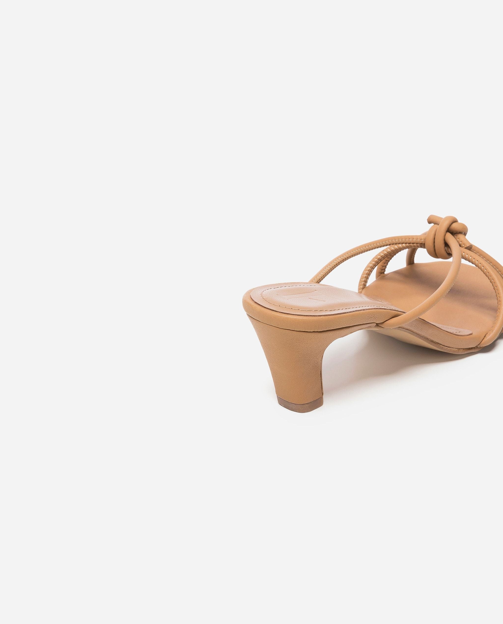 Eunice Leather Cognac Heeled Sandals 20010411301-024 - 5