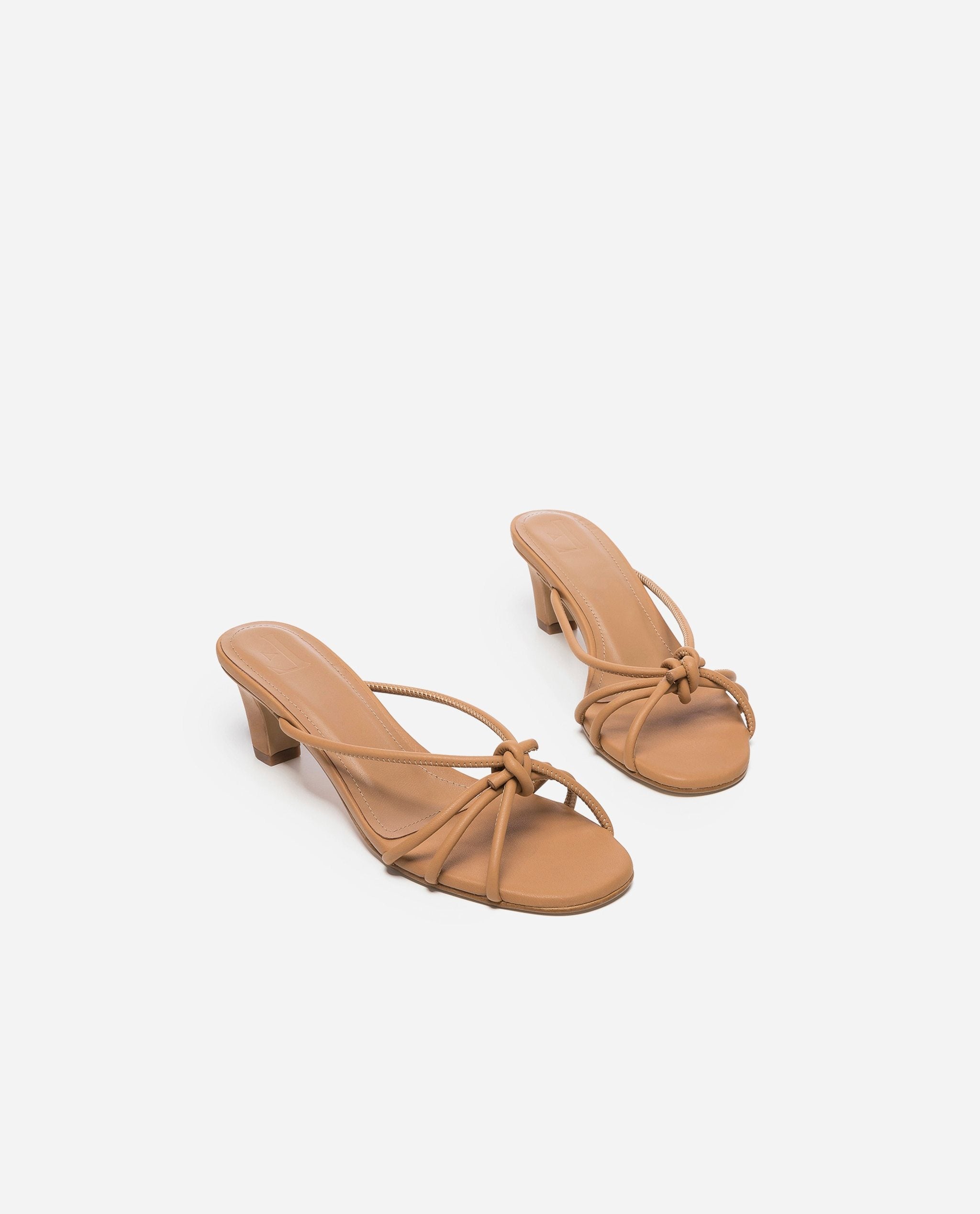Eunice Leather Cognac Heeled Sandals 20010411301-024 - 3