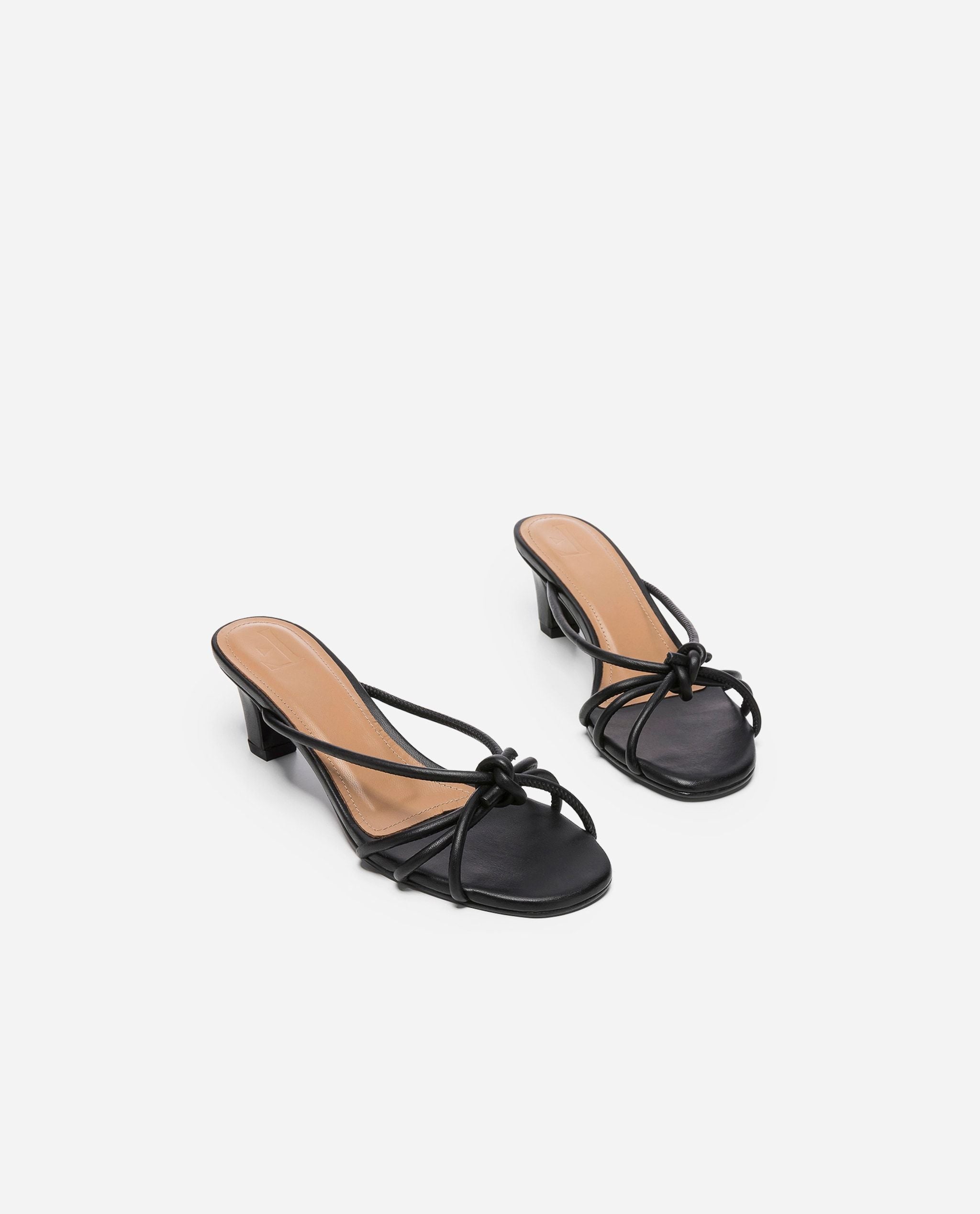 Eunice Leather Black Heeled Sandals 20010411301-001 - 2