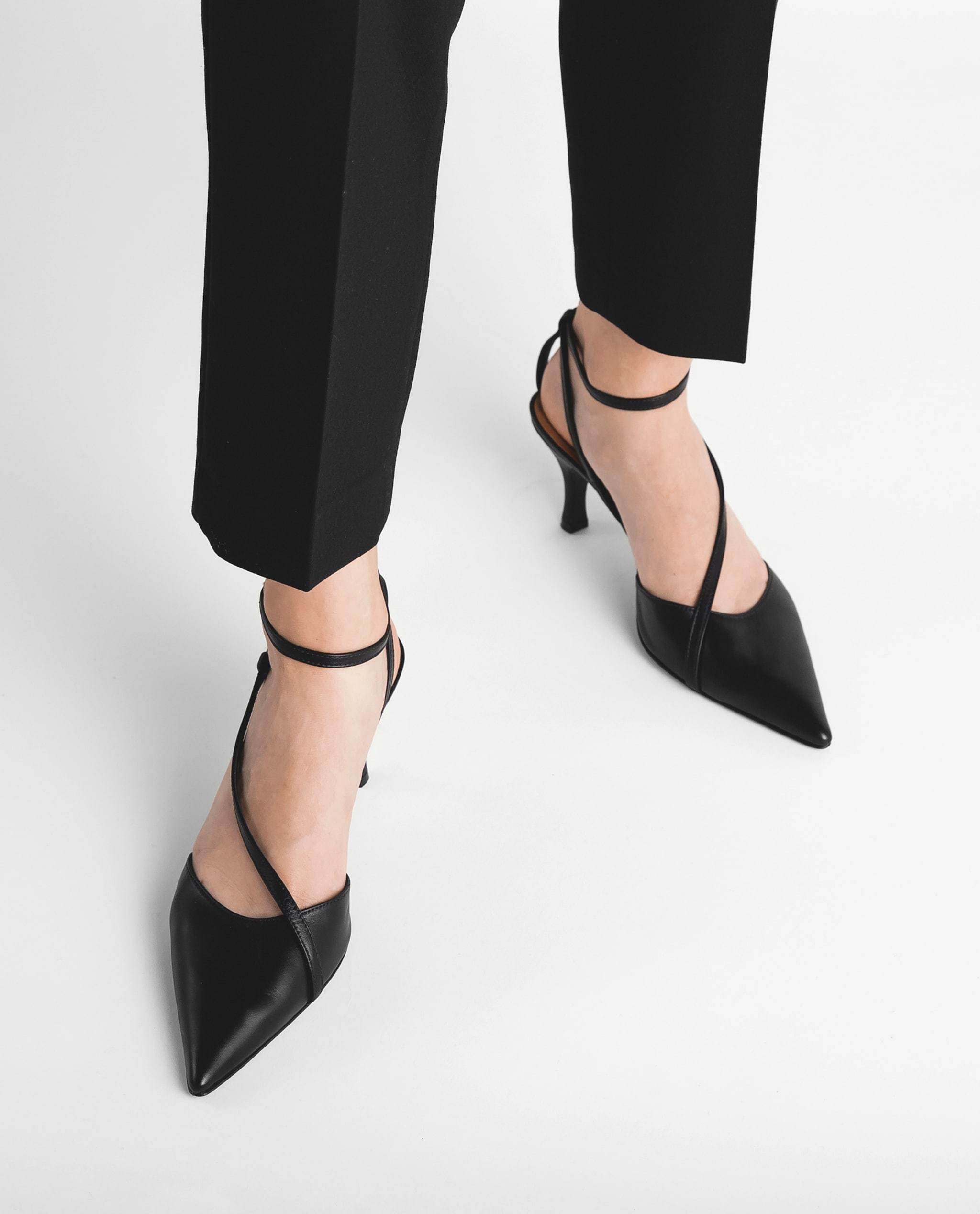 Fay Leather Black Heeled Shoes Heels - 6