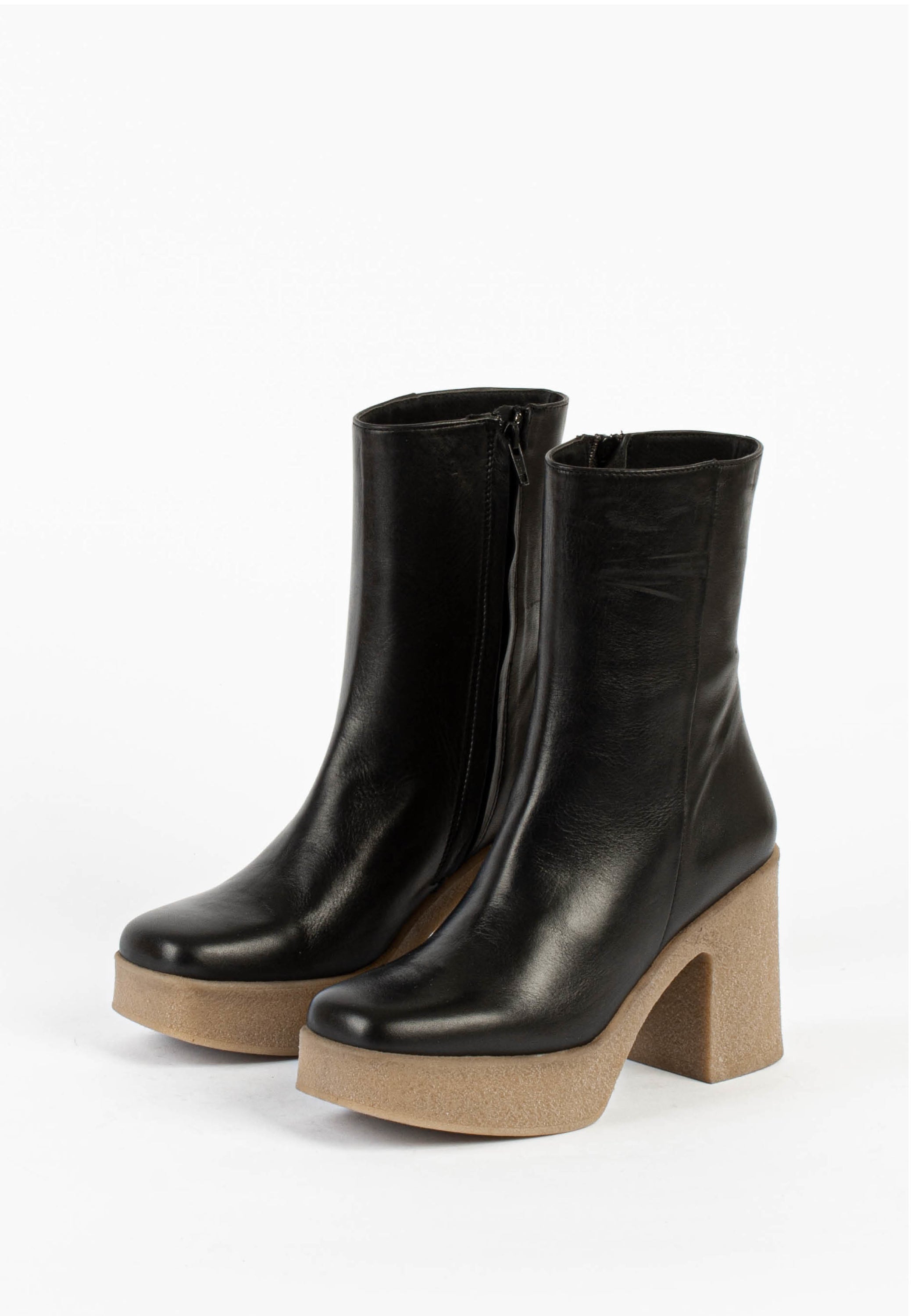 Frida Black Crepe Ankle Boots FRIDA-BLKCREPE - 2