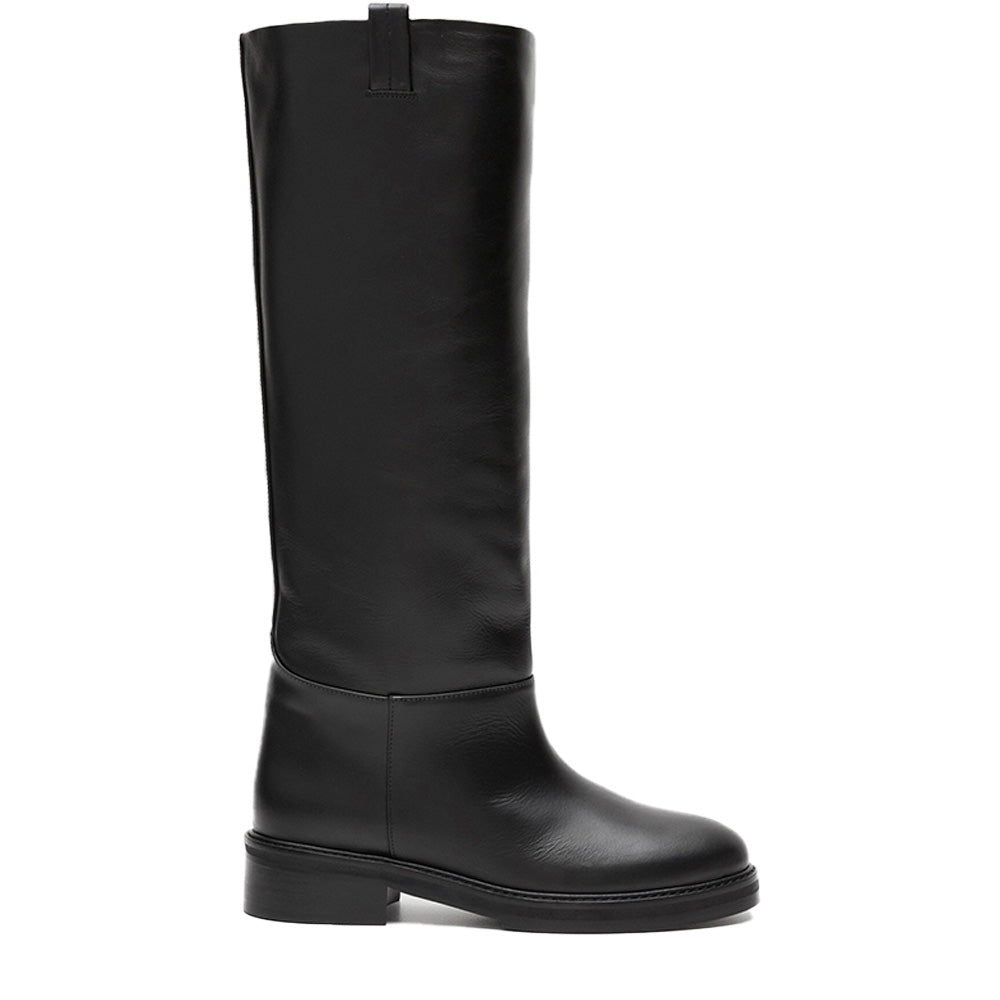 Frances Black Leather High Boots 21020818901-001 - 1