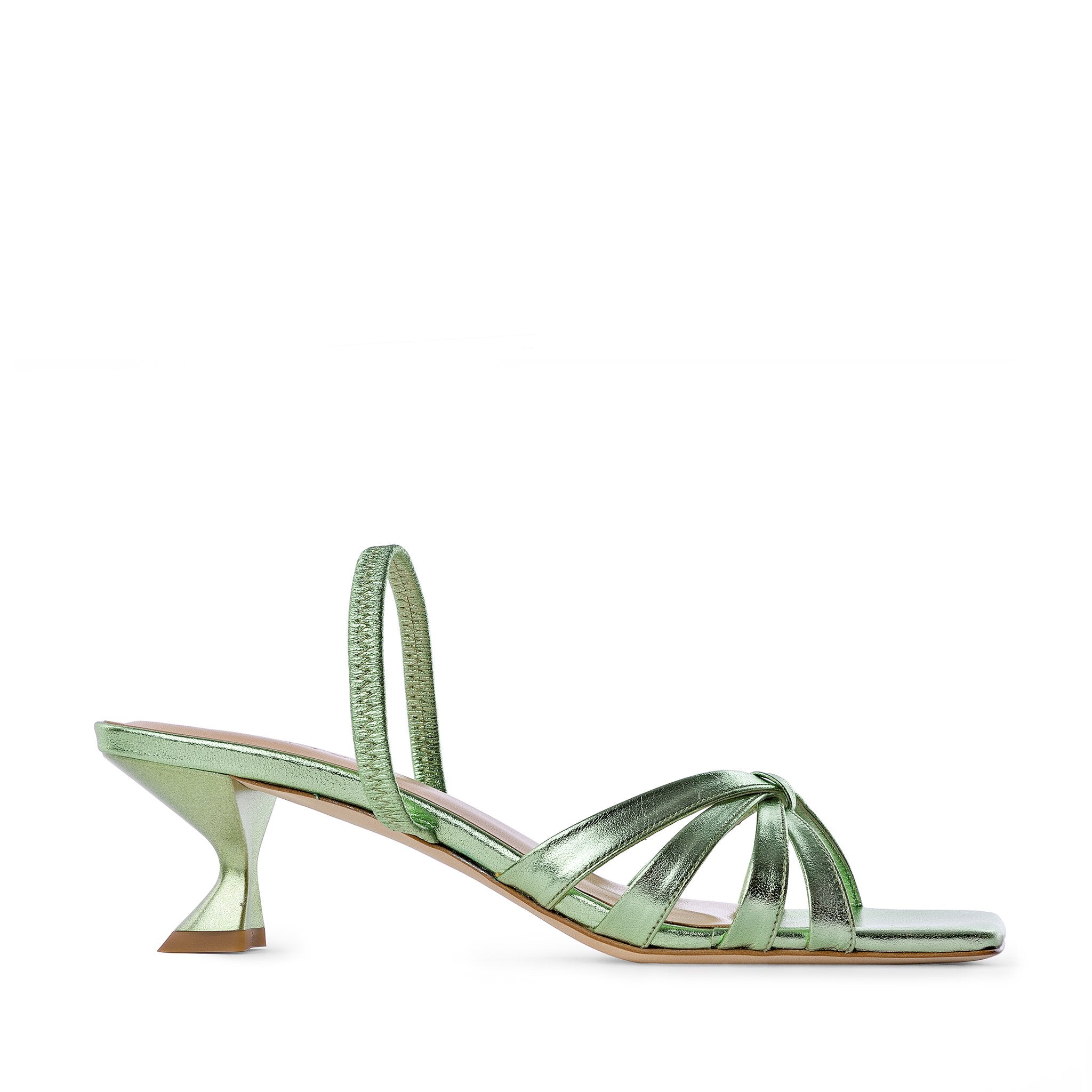 Amaya Green Metallic Leather Sandals 20029-02-08 - 1