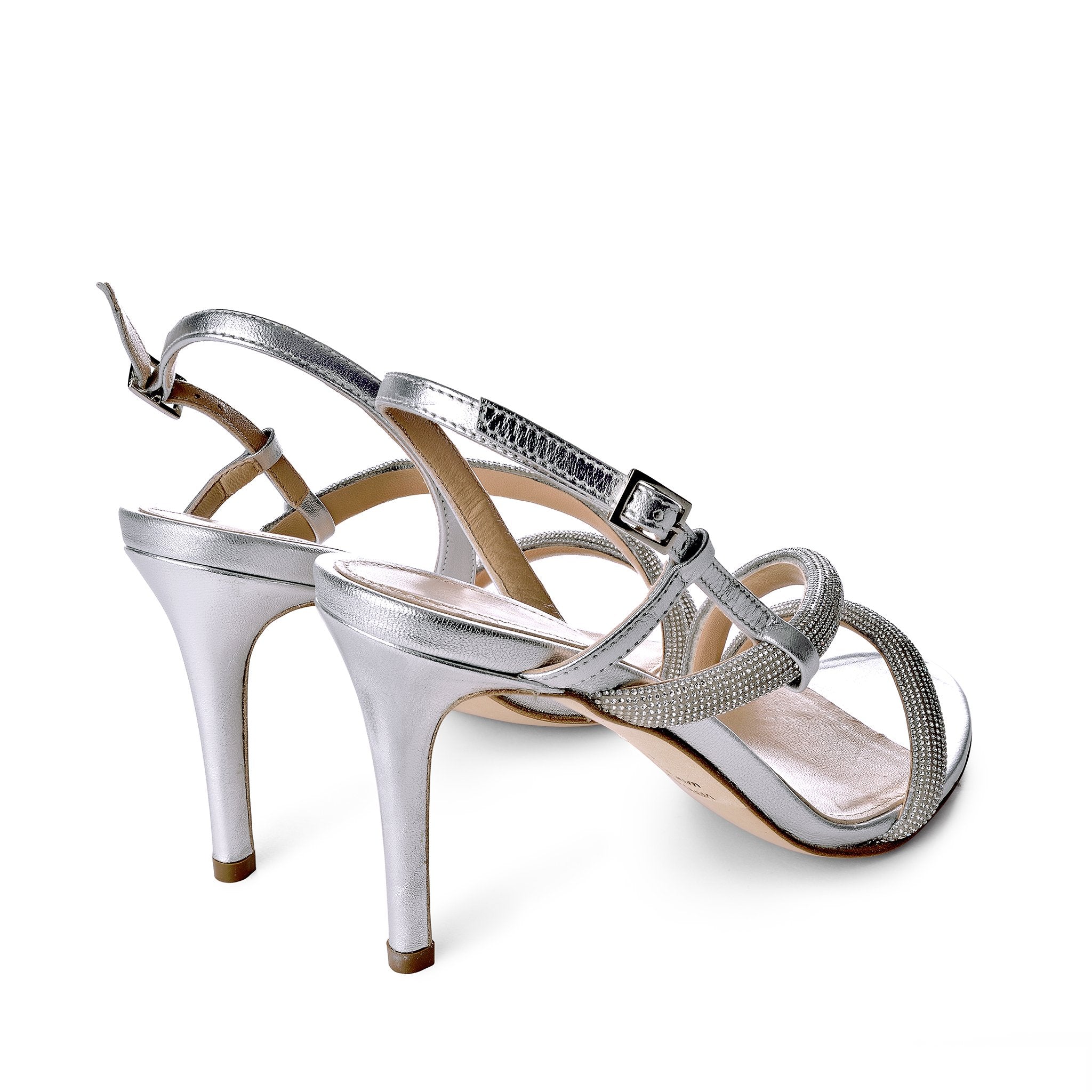 Jolanda Strass Silver High Sandals 1440 - 7