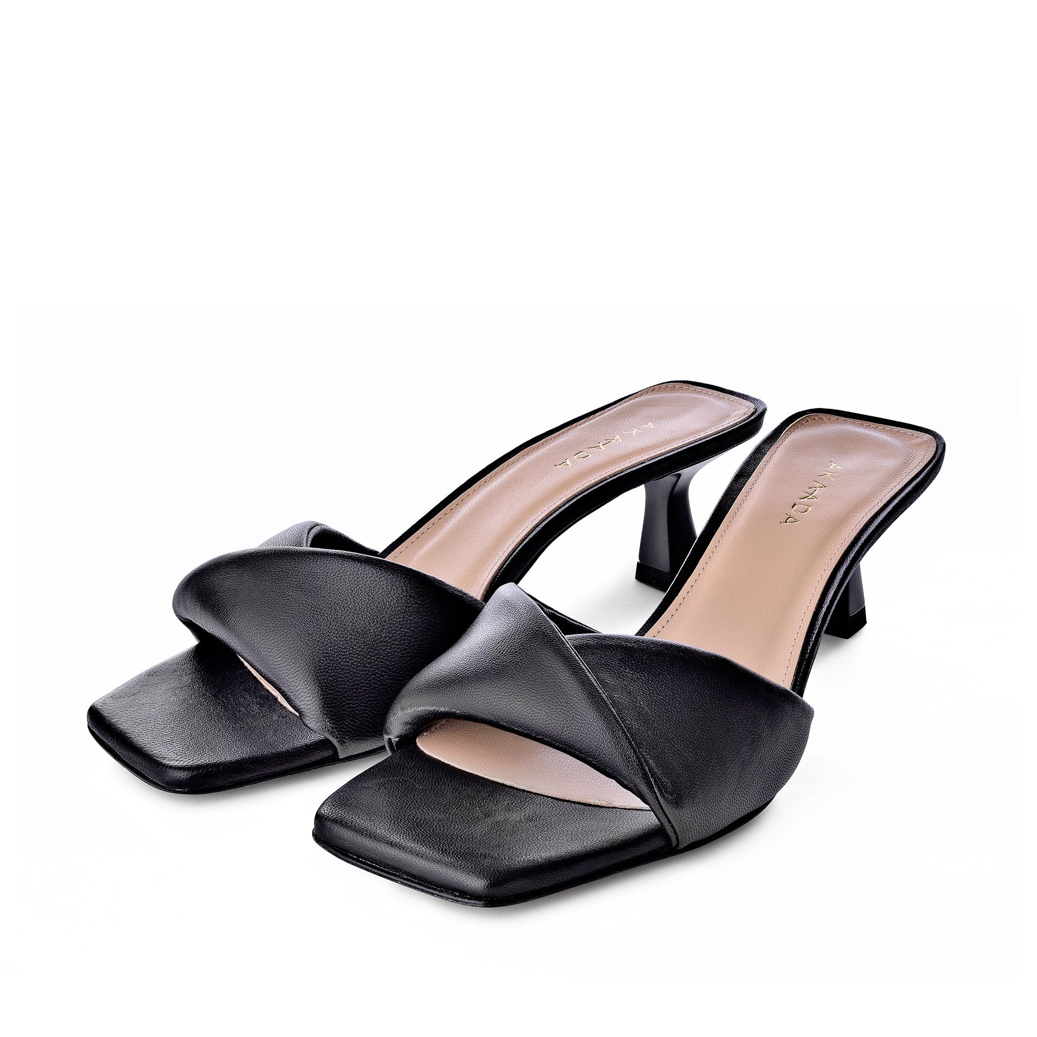 Haya Black Soft Leather Sandals 1413-02 - 8
