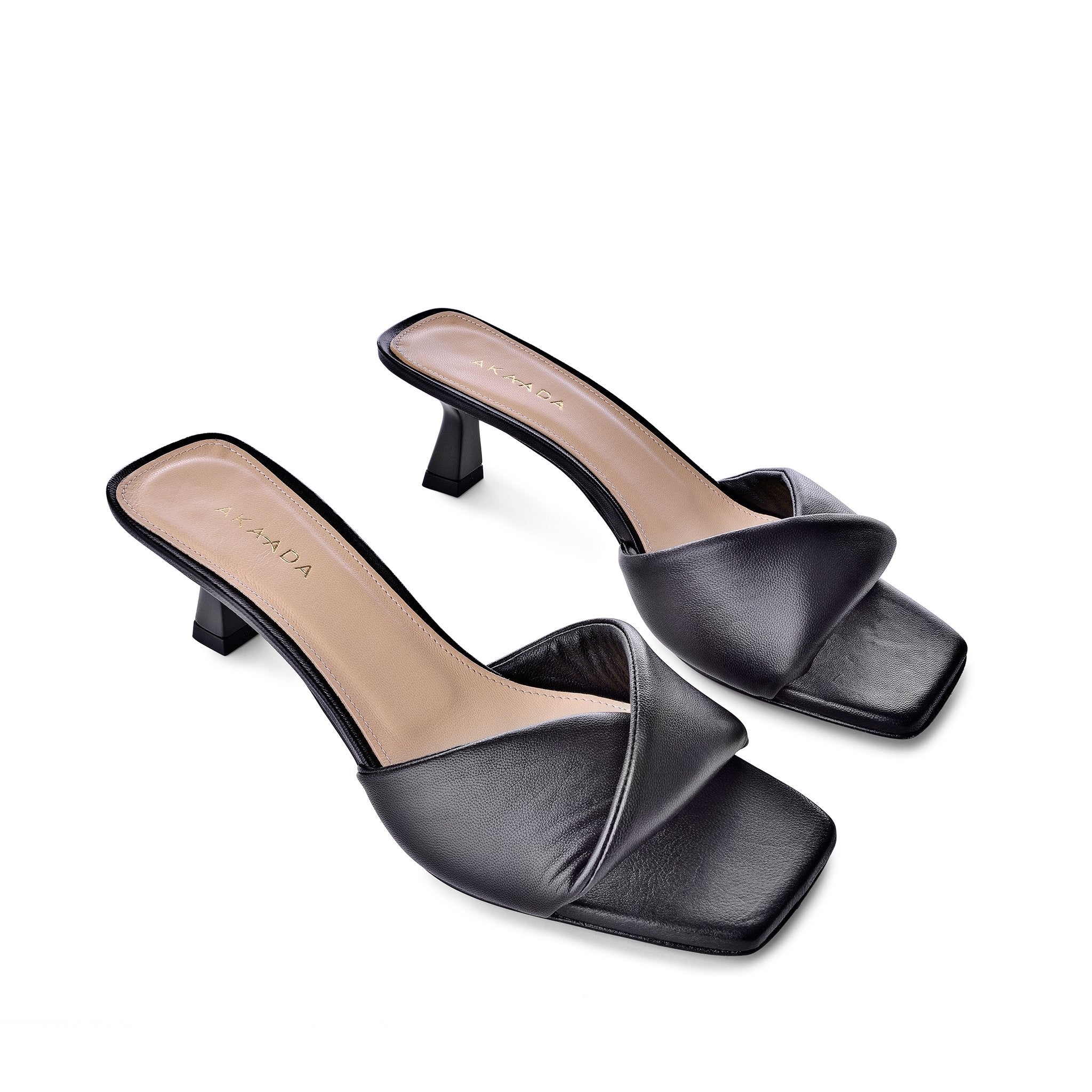 Haya Black Soft Leather Sandals 1413-02 - 5