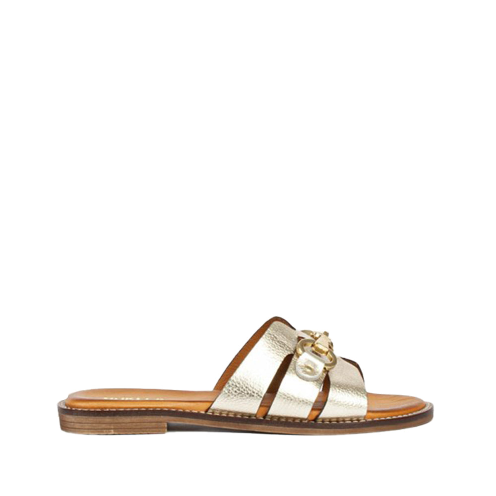Holly Gold Leather Slides HOLLY-GOLD - 1