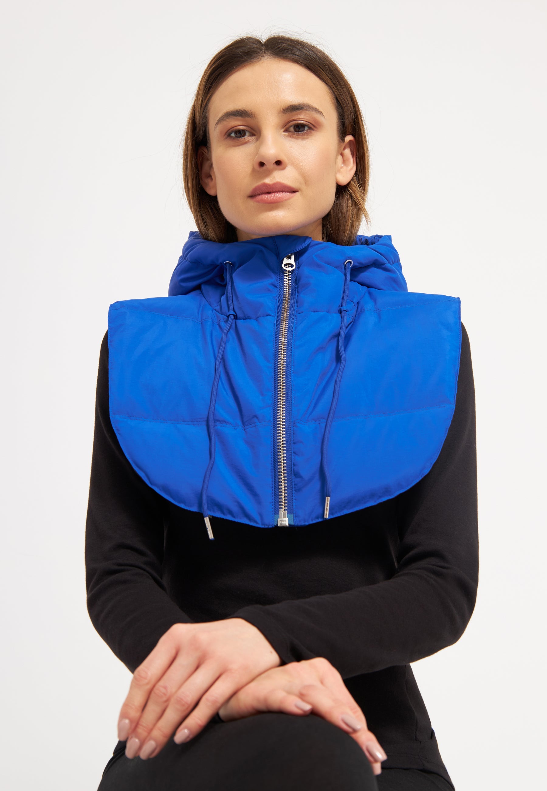 LÄST Hooded Puffer Neckwarmer - Brilliant Blue/Black Neckwarmer Brilliant Blue/Black