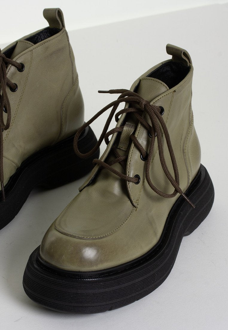 Ines Dusty Military Ankle Boots Boots