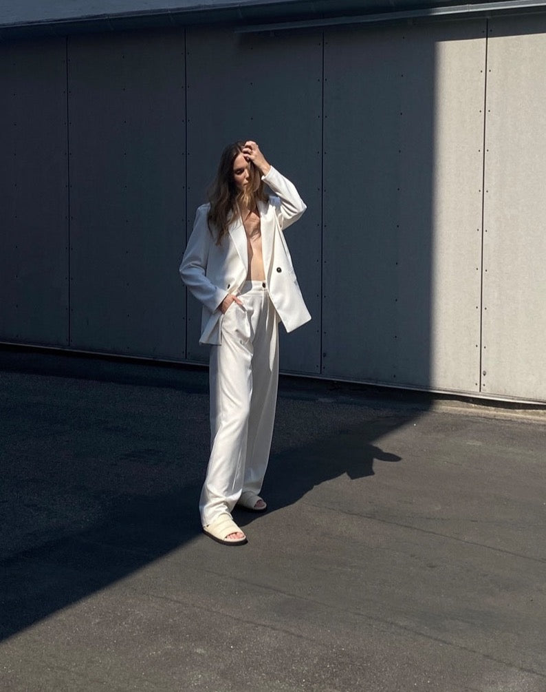 Marley Off White Leather Puffy Sandals 22-021-011 - OFF - 7