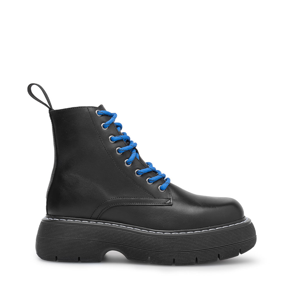 Jane All Black Leather Combat Boots LAST1709 - 1