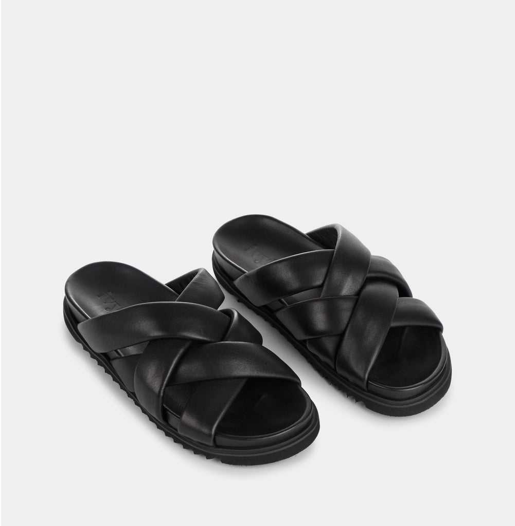 Josie Black Leather Sandals 11-004-011 - 3