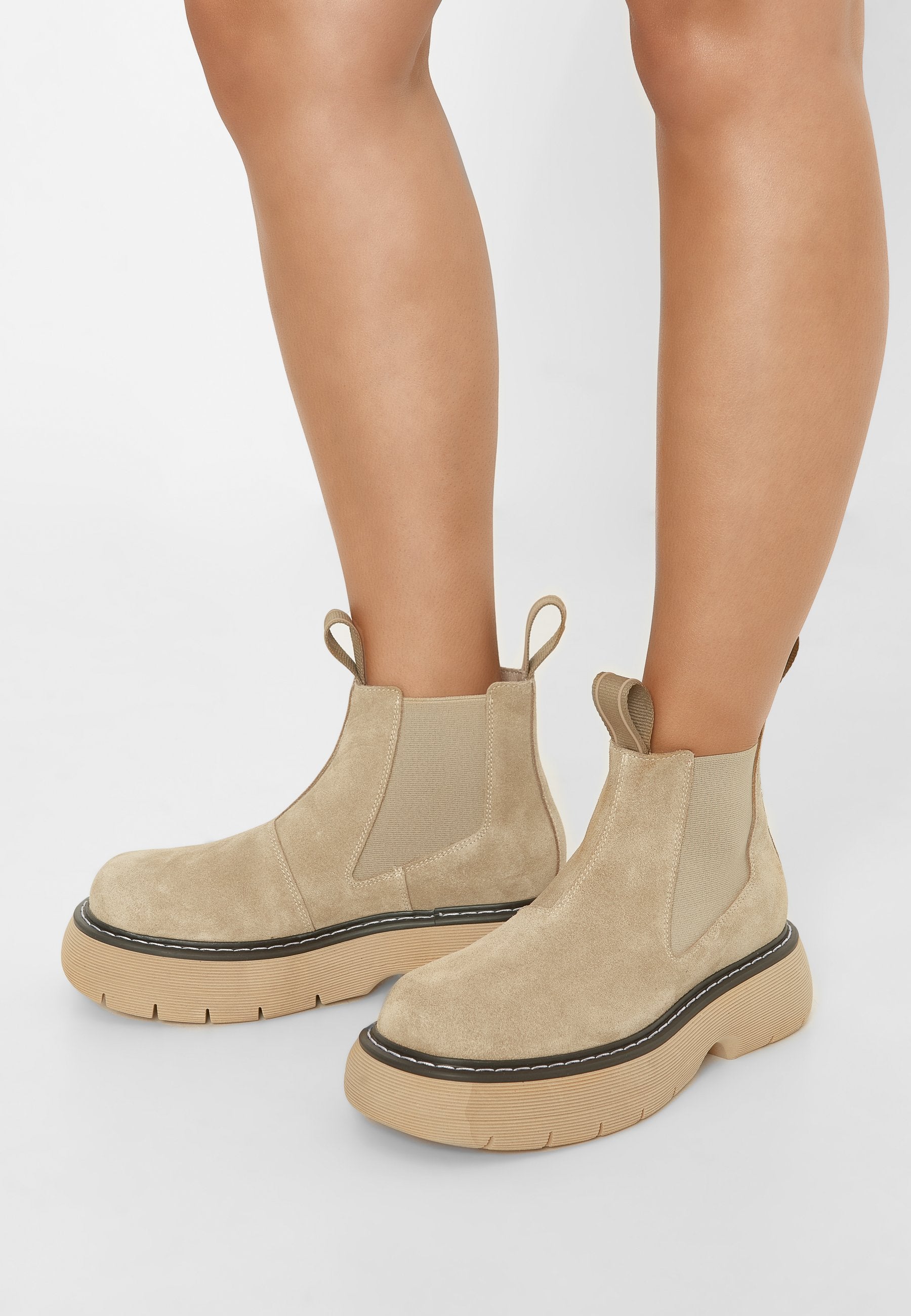Ella Sand Suede Leather Chelsea Boots LAST1475 - 8