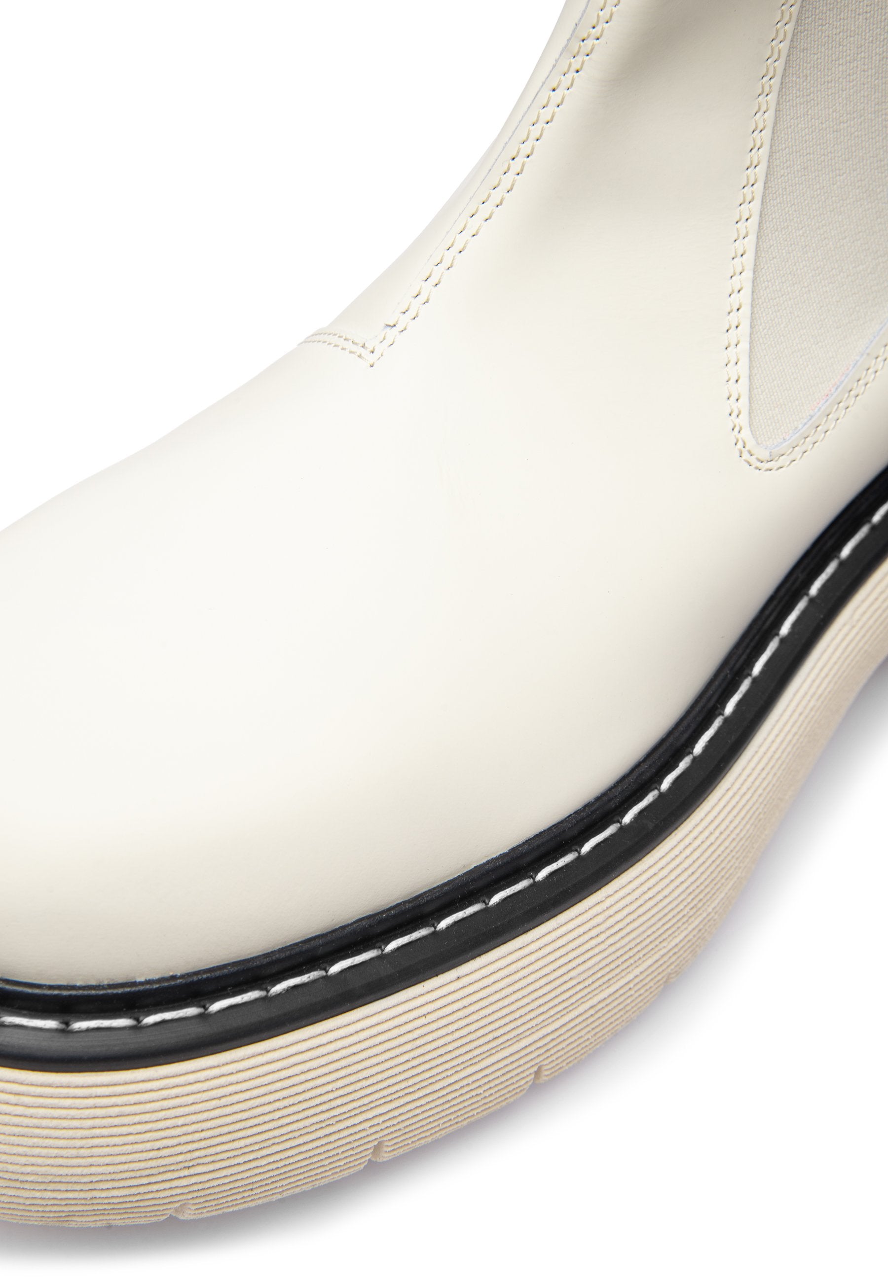 Ella Off White Leather Chelsea Boots LAST1476 - 6