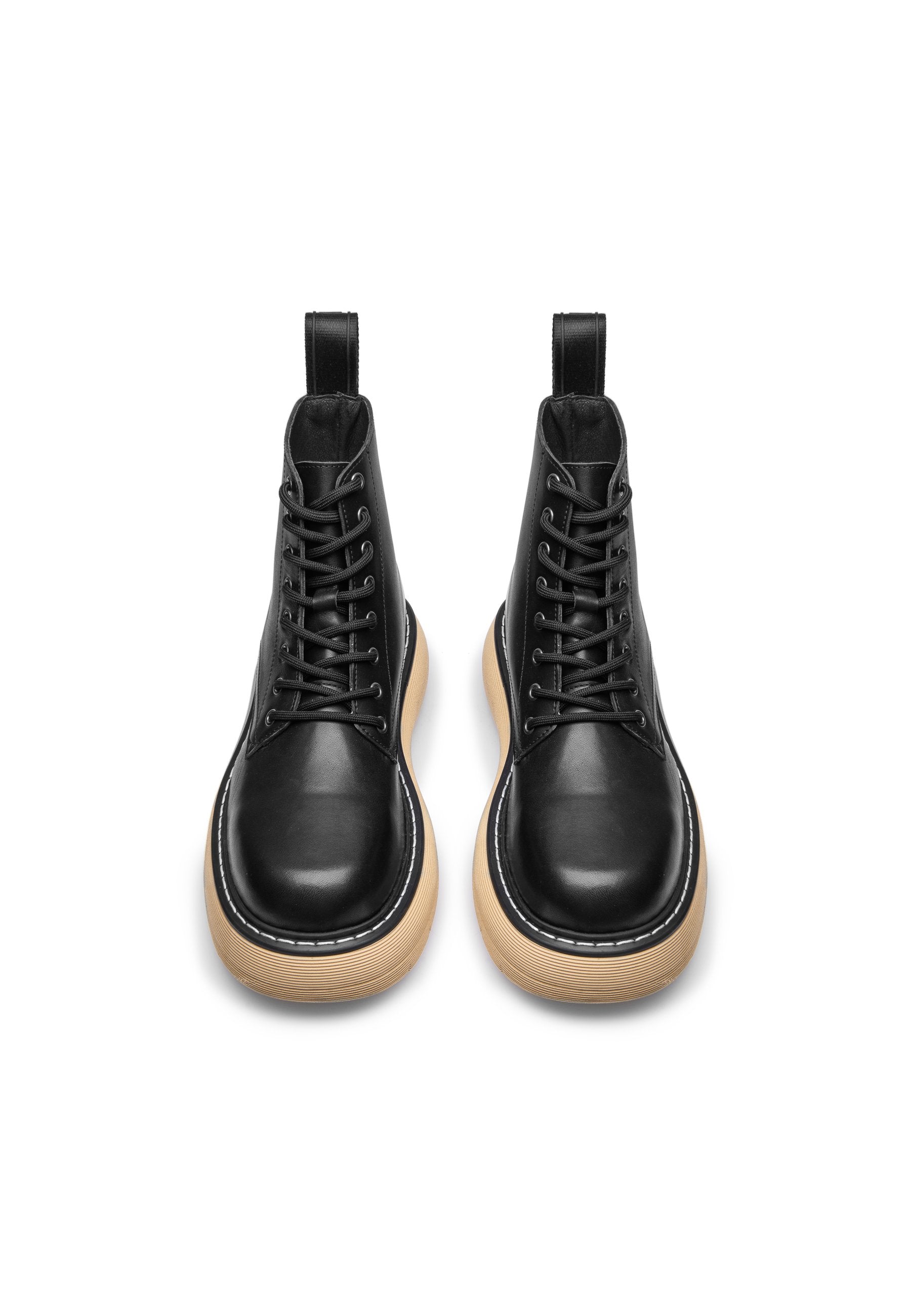Jane Black Leather Combat Boots LAST1482 - 07