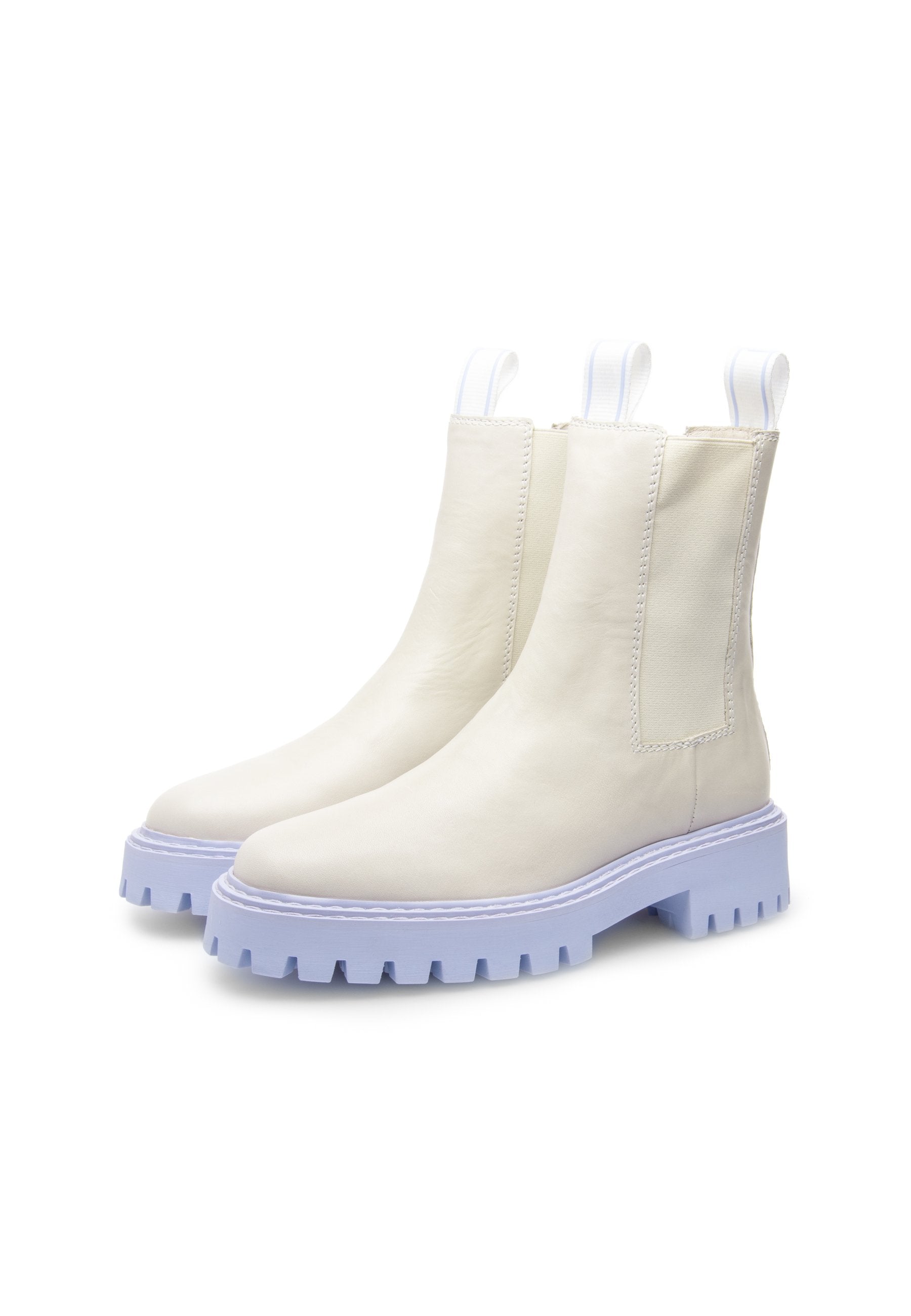 Daze Off White Leather Chelsea Boots LAST1502 - 3