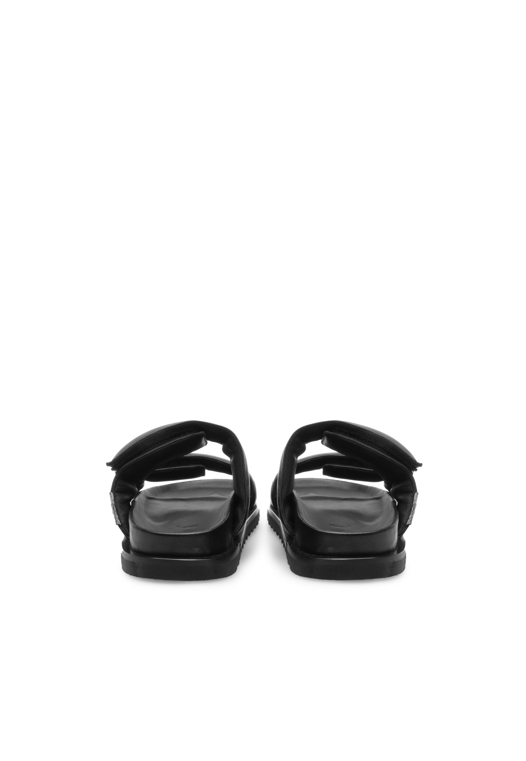 Corine Black Leather Puffy Sandals LAST1516 - 5