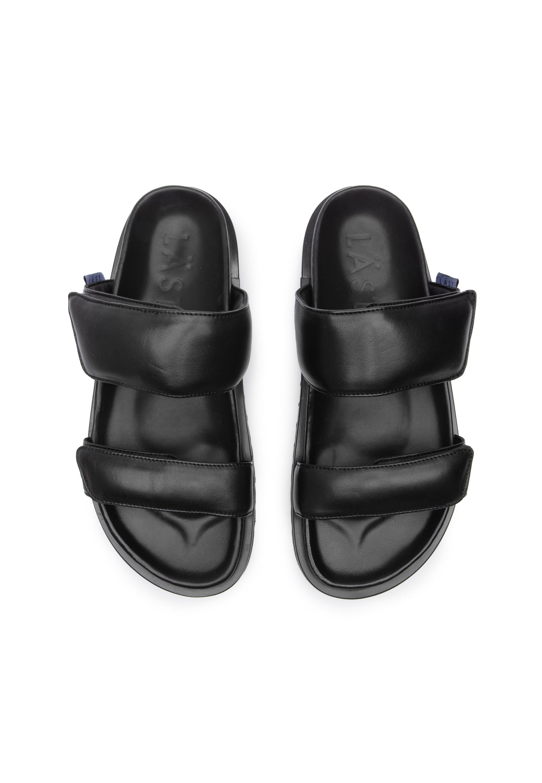 Corine Black Leather Puffy Sandals LAST1516 - 4