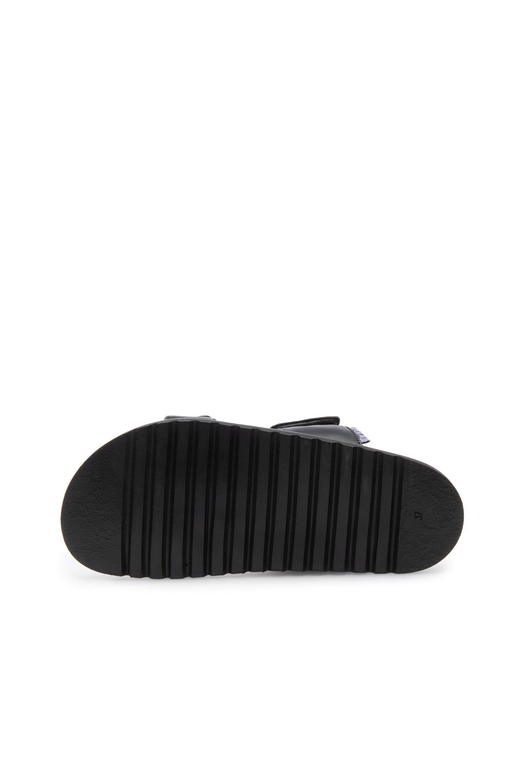 Corine Black Leather Puffy Sandals LAST1516 - 7