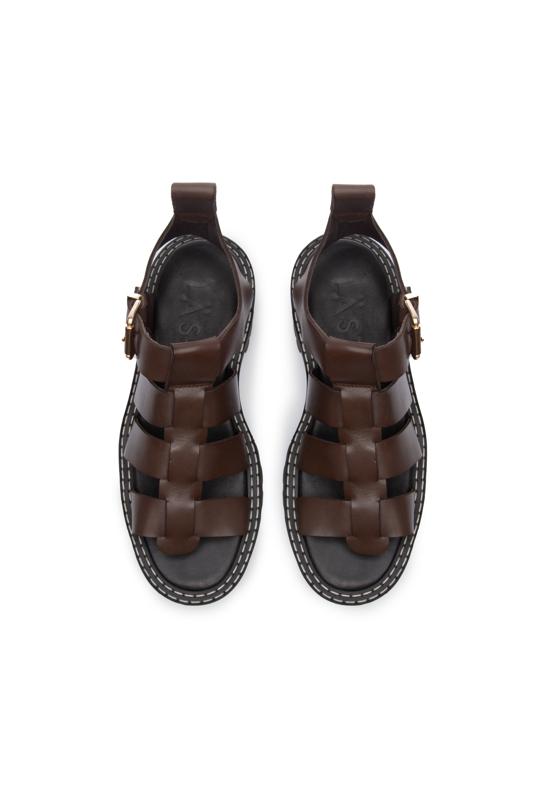 Daphny Brown Leather Chunky Sandals LAST1519 - 4