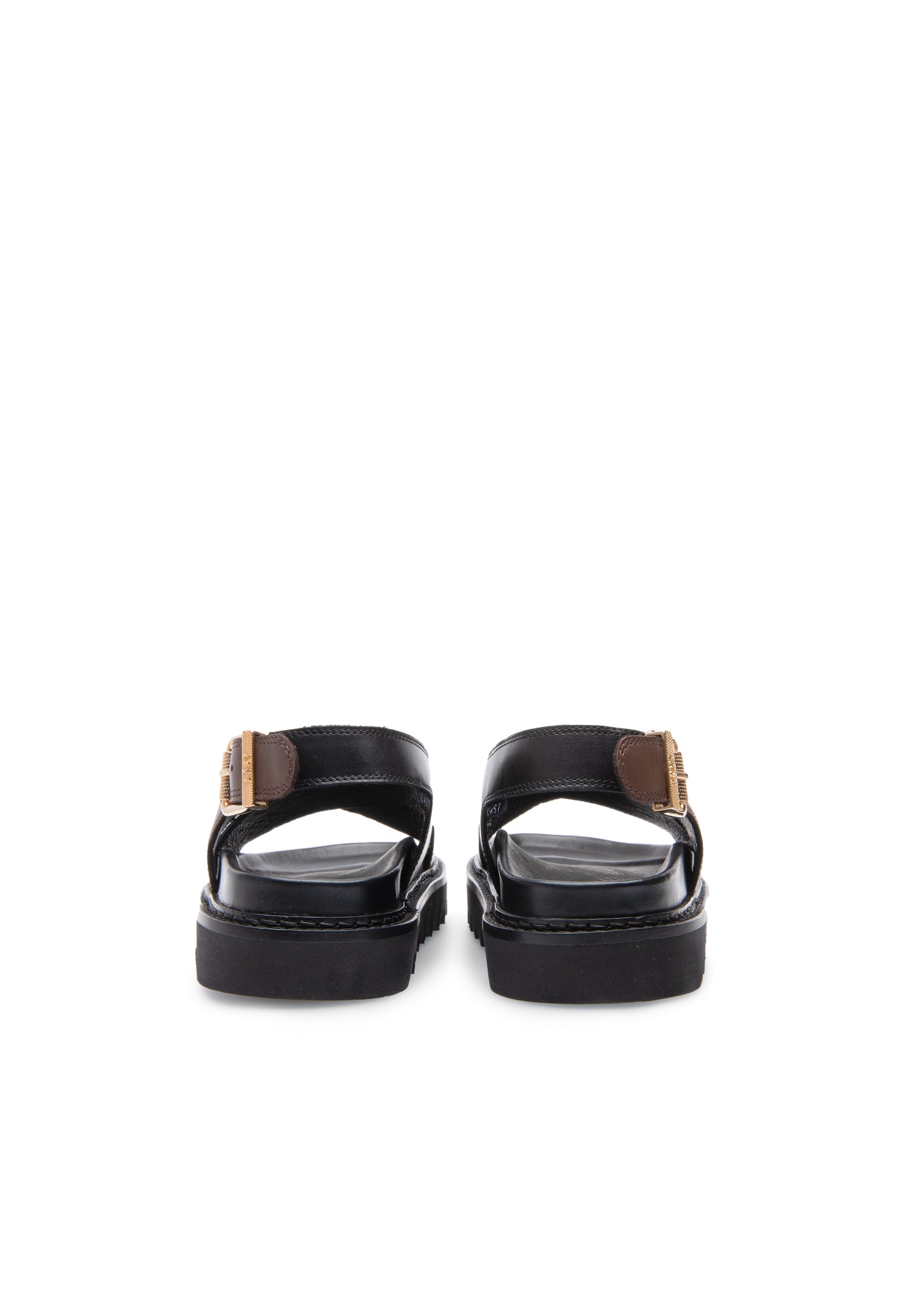 Diana Black Brown Leather Chunky Sandals LAST1521 - 5