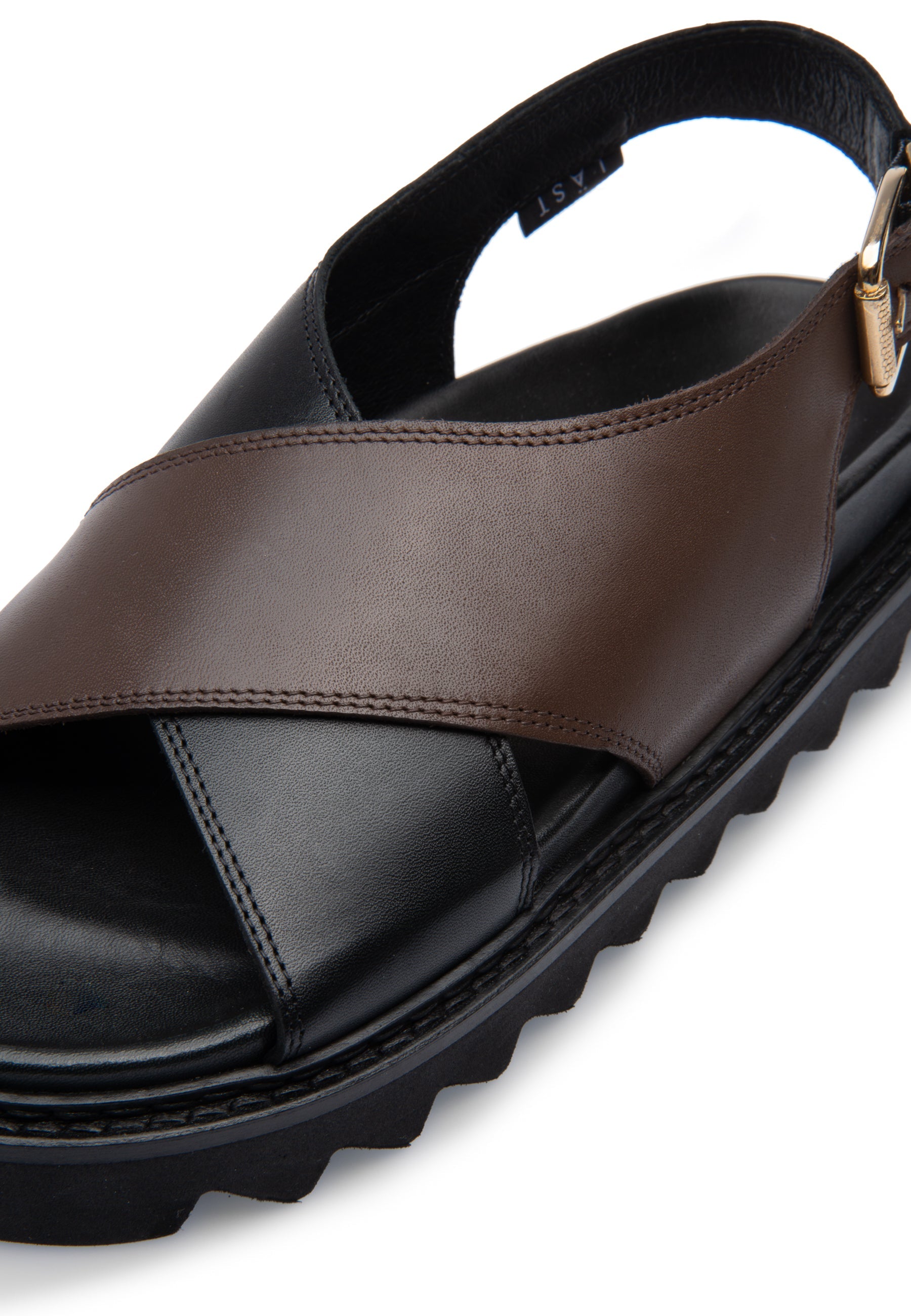 Diana Black Brown Leather Chunky Sandals LAST1521 - 6