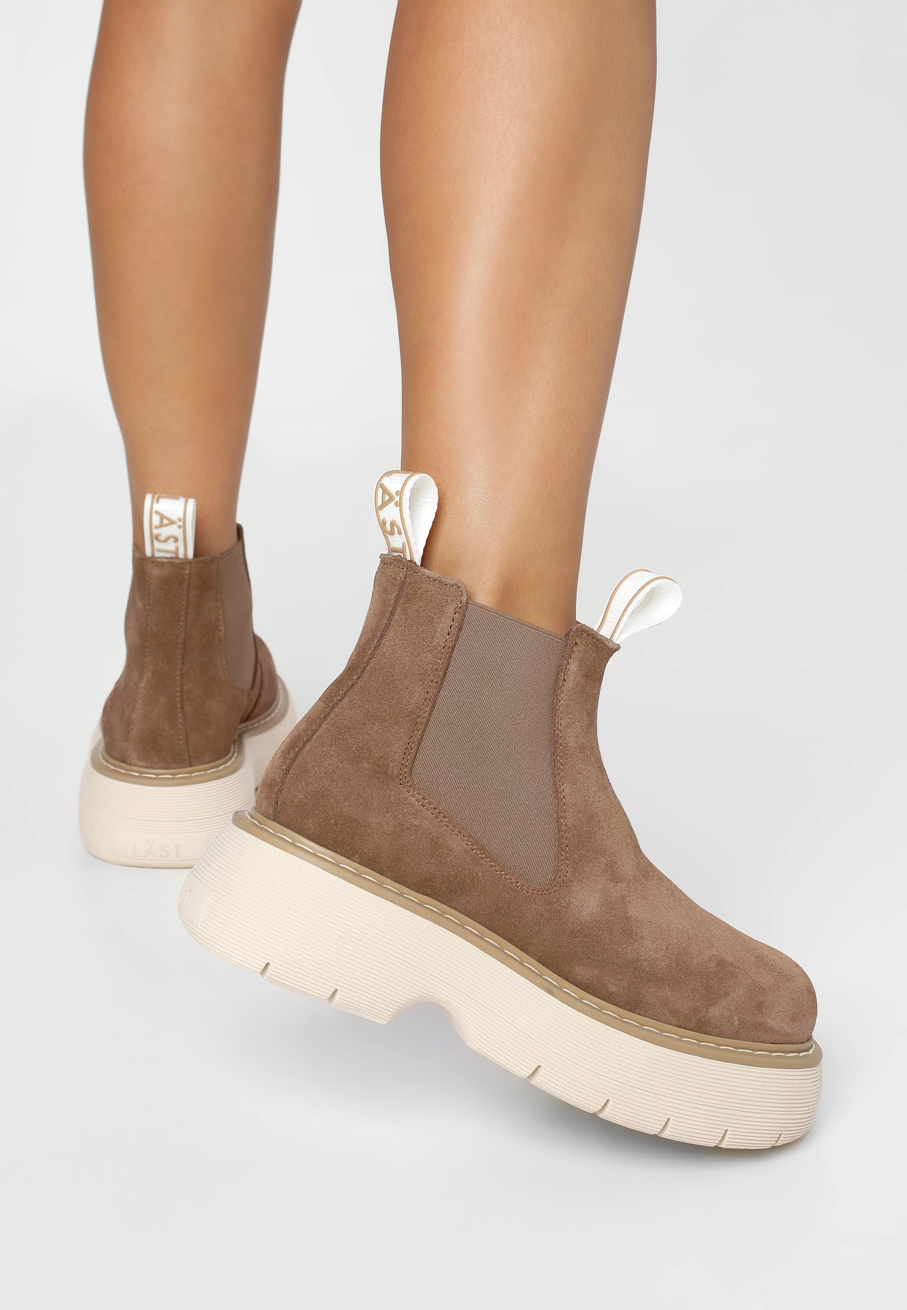 Ella Taupe Suede Leather Chelsea Boots LAST1527 - 2