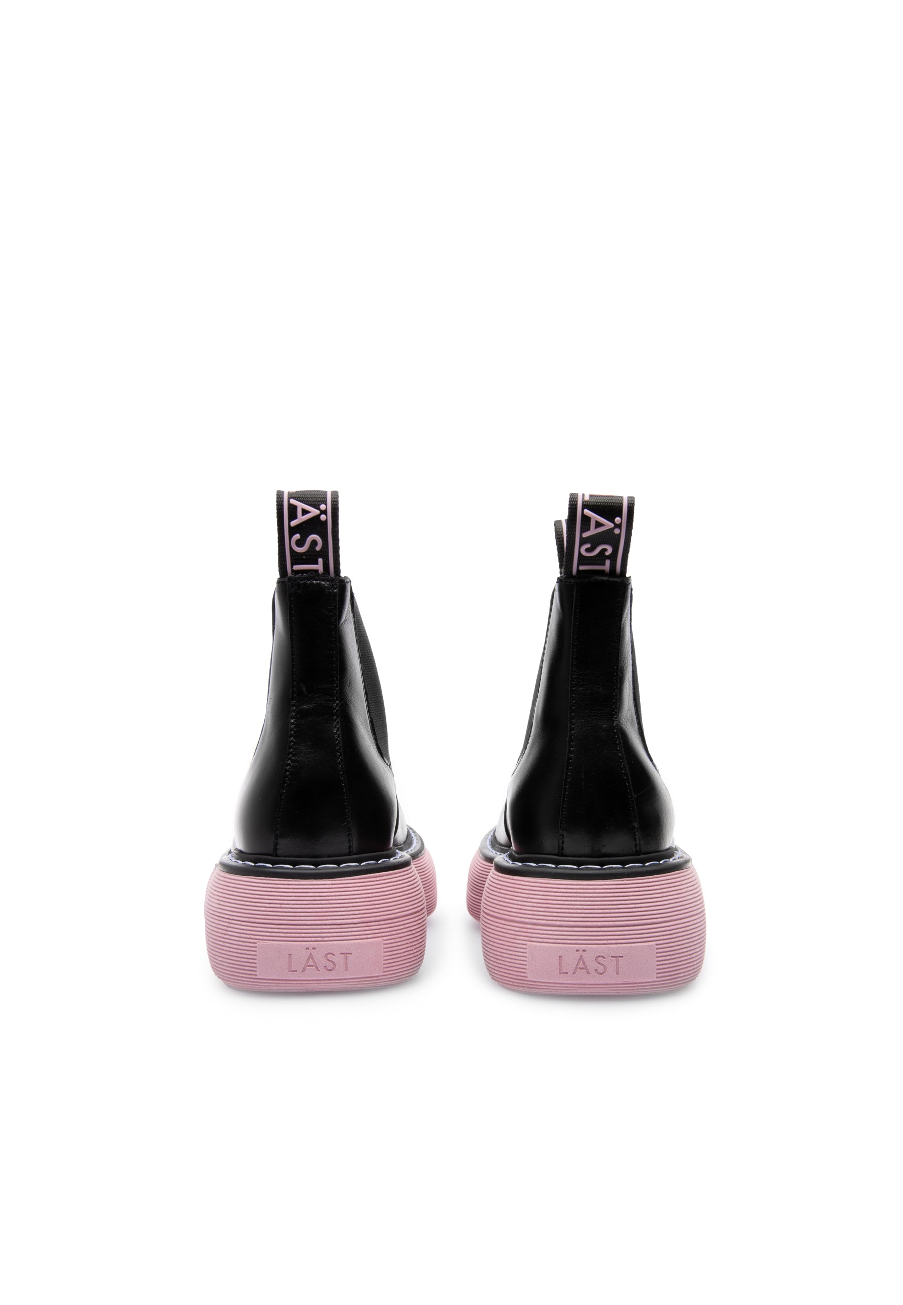 Ella Black Pink Leather Chelsea Boots LAST1529 - 4