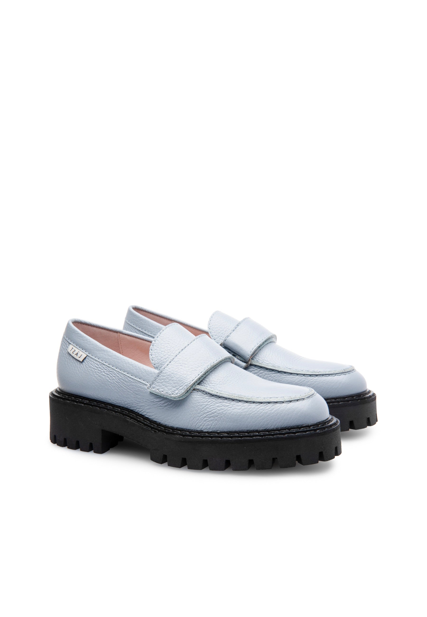 Lady Dusty Blue Leather Loafers LAST1550 - 2a