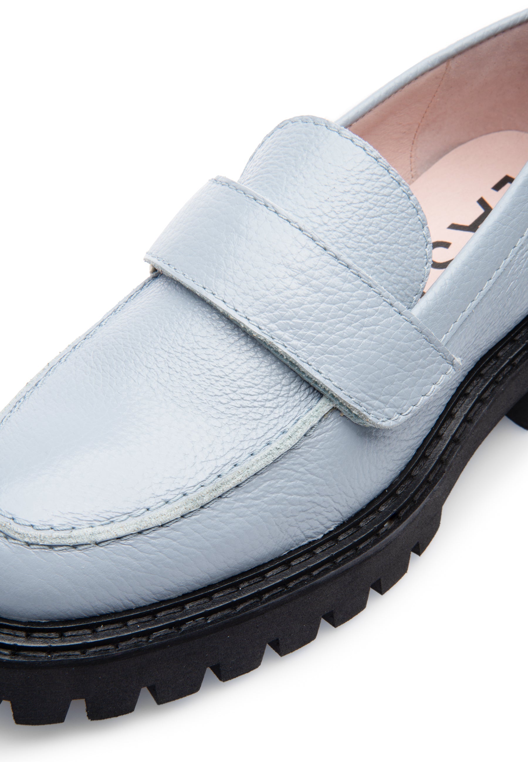 Lady Dusty Blue Leather Loafers LAST1550 - 4