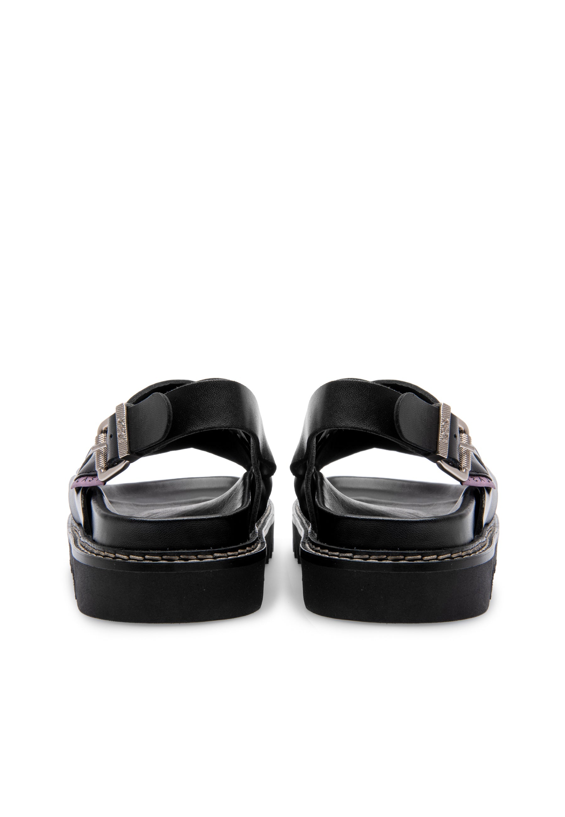 Maggie Black Leather Chunky Sandals LAST1553 - 5