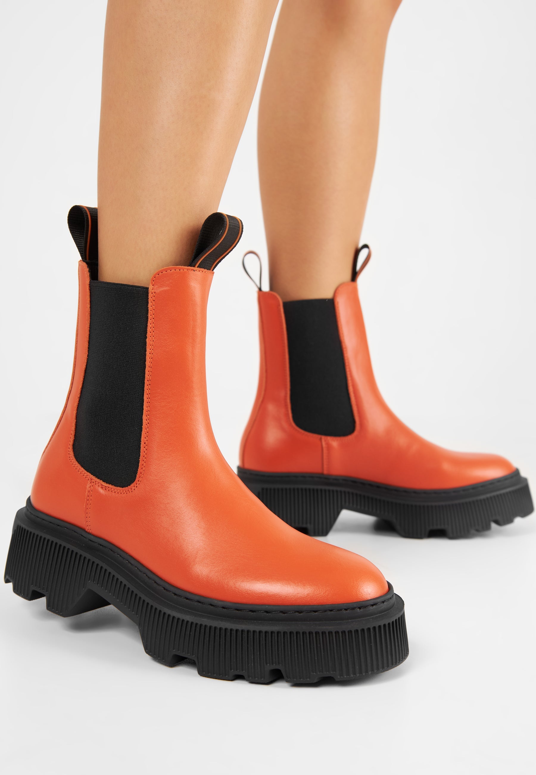 Trixy Orange Chelsea Boots LAST1632 - 9