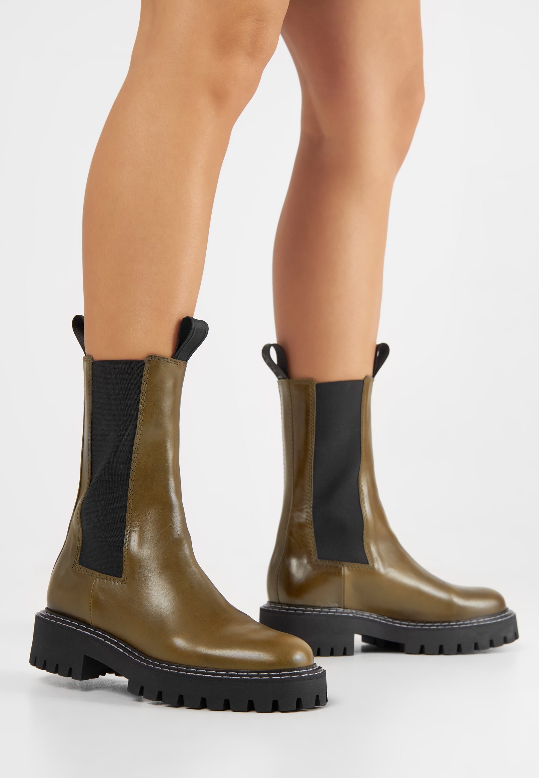 Angie Chelsea Olive Boots LAST1675 - 2