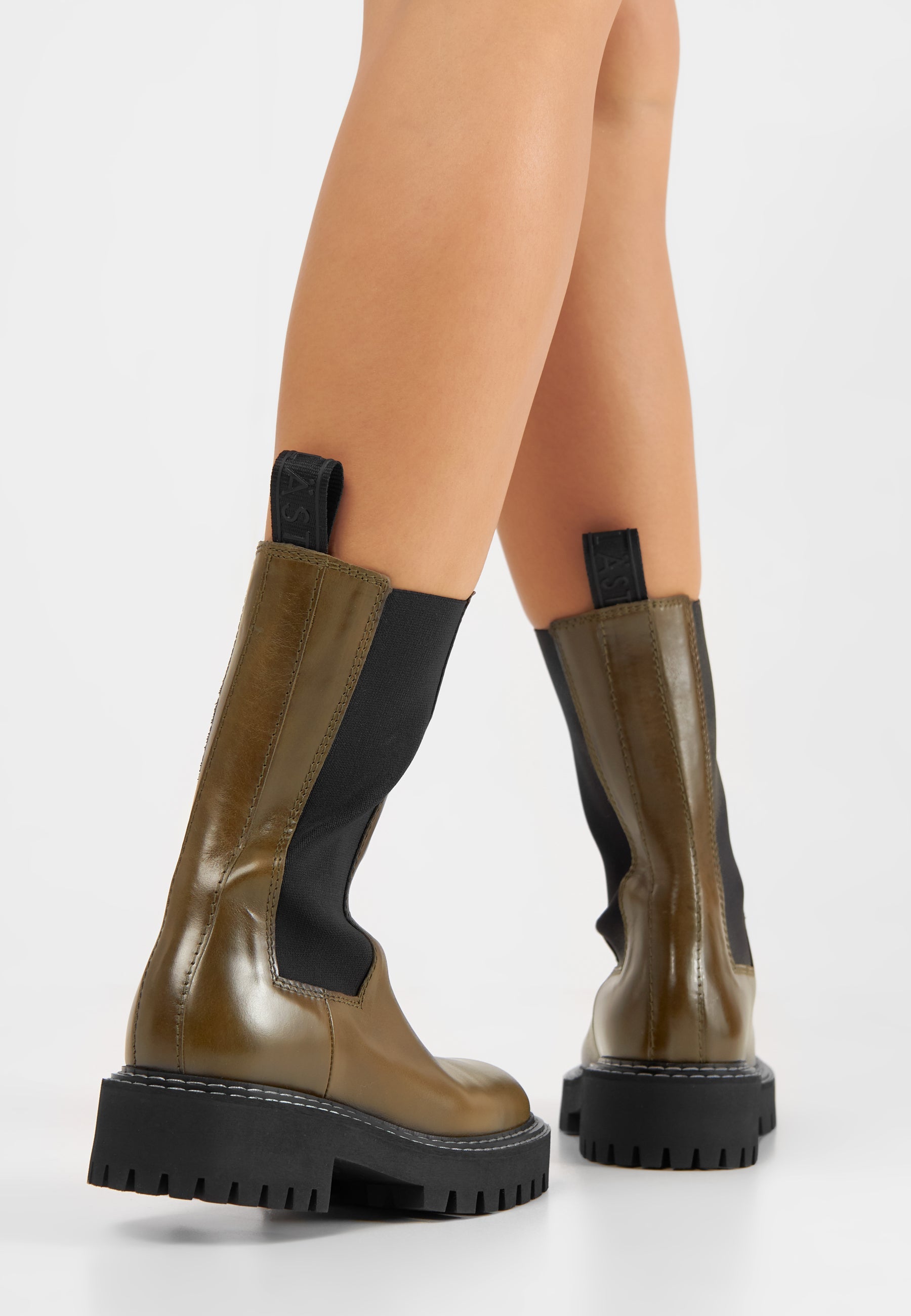 Angie Chelsea Olive Boots LAST1675 - 7