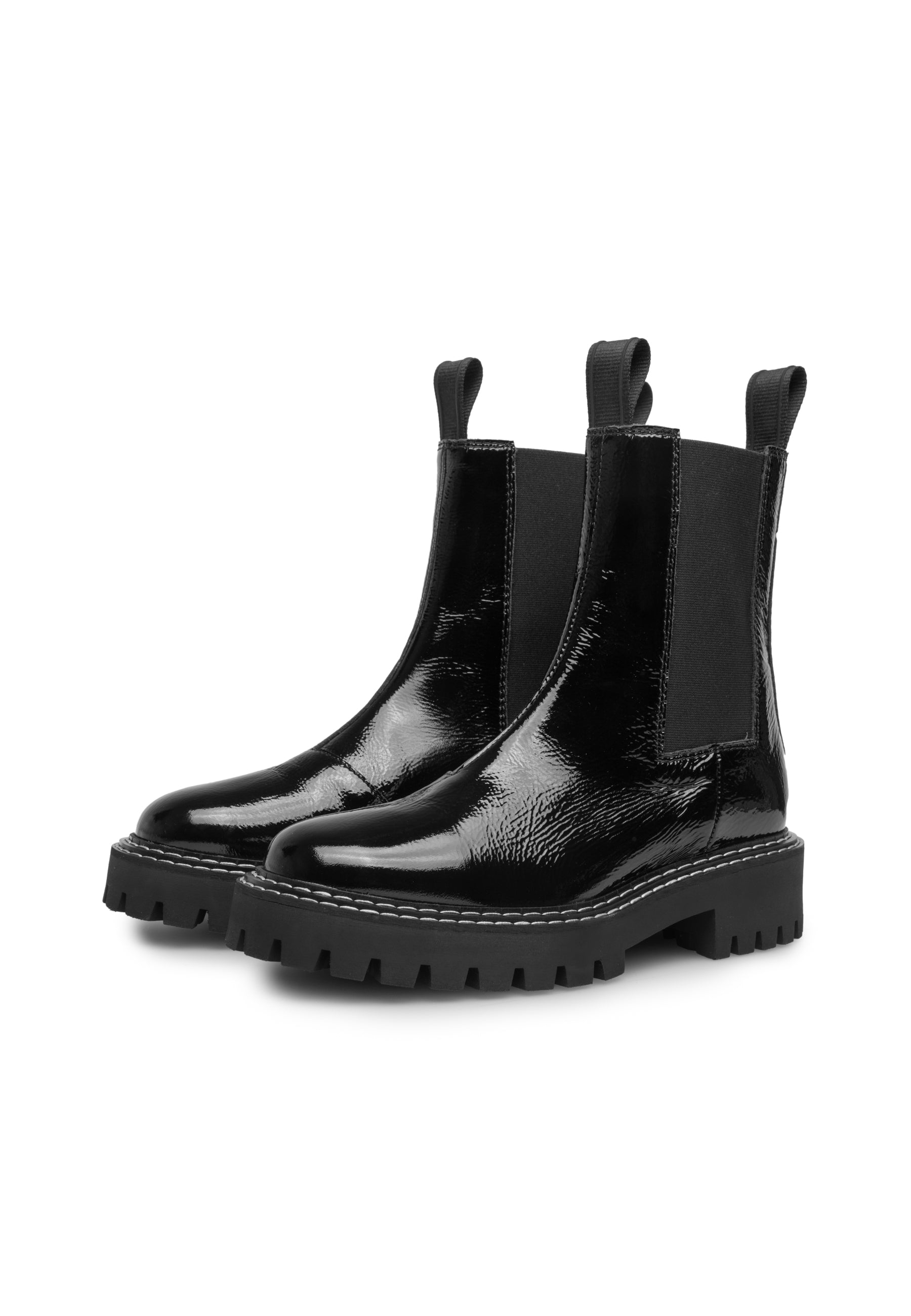 Daze Black Patent Leather Chelsea Boots LAST1677 - 2a