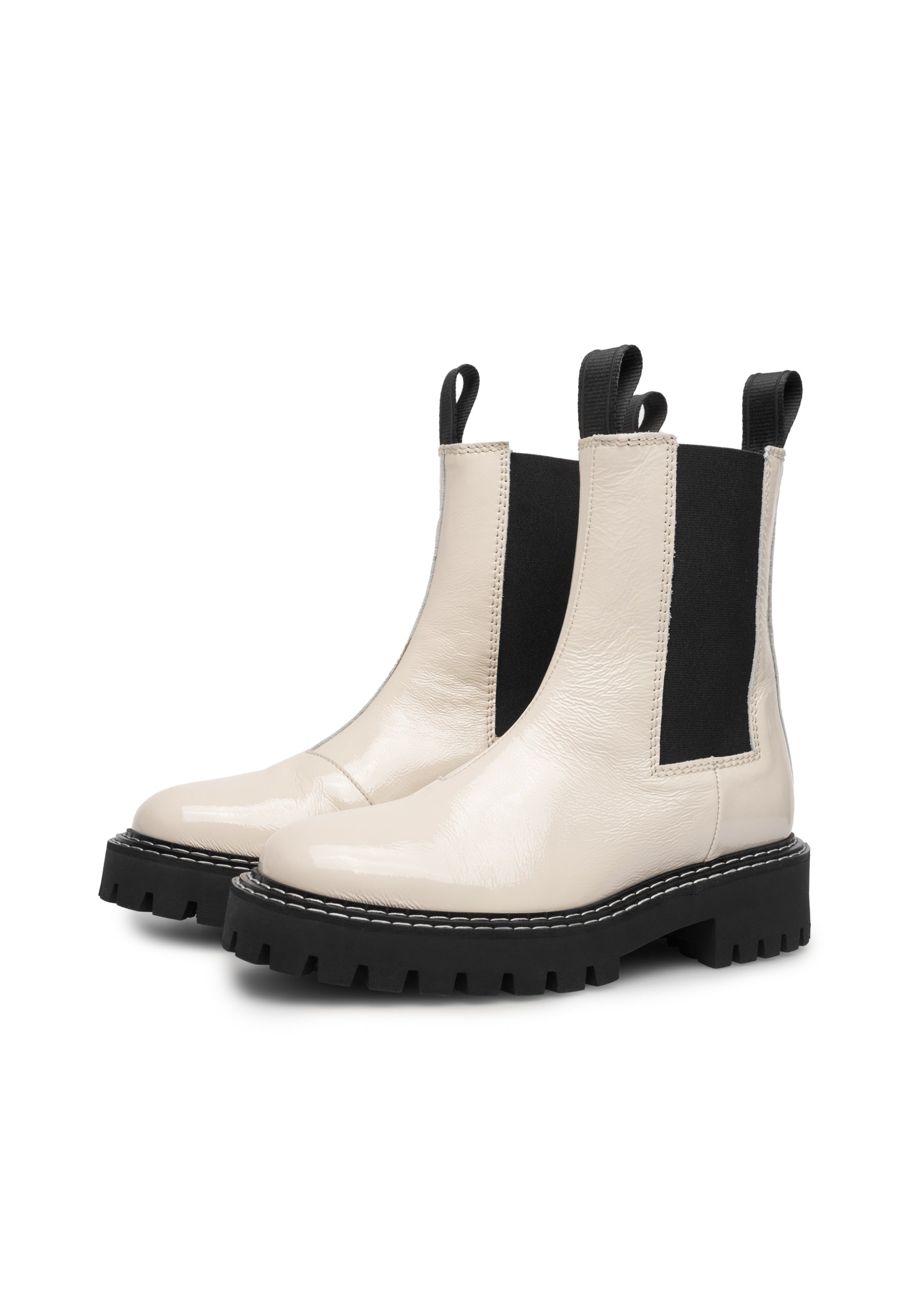 Daze Off White Patent Leather Chelsea Boots LAST1678 - 2а