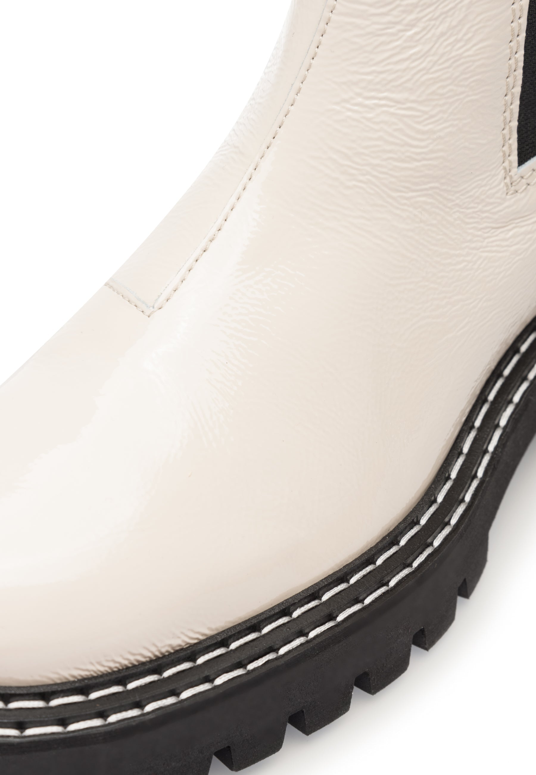 Daze Off White Patent Leather Chelsea Boots LAST1678 - 5