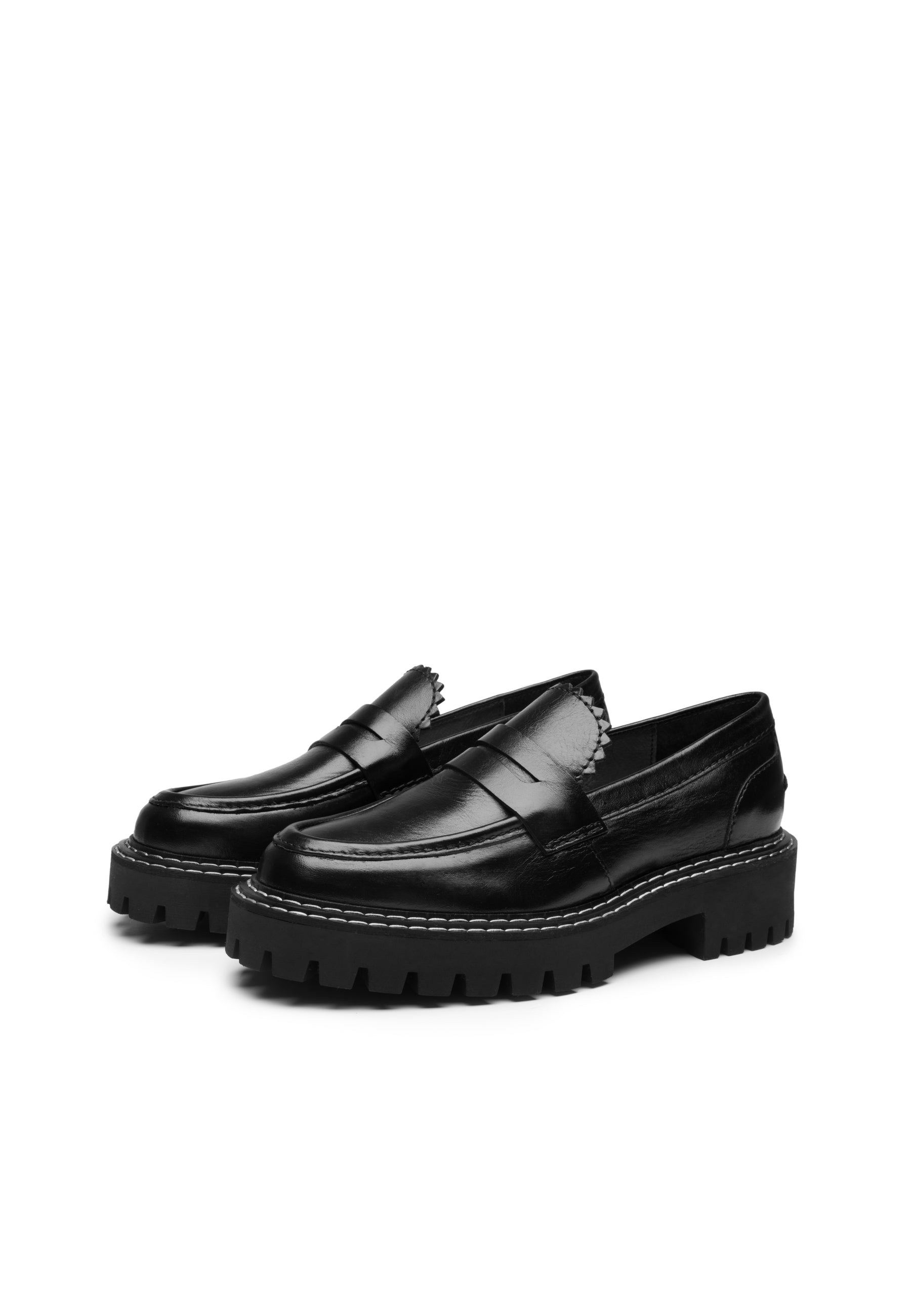 Matter Black Leather Loafers LAST1679 - 3