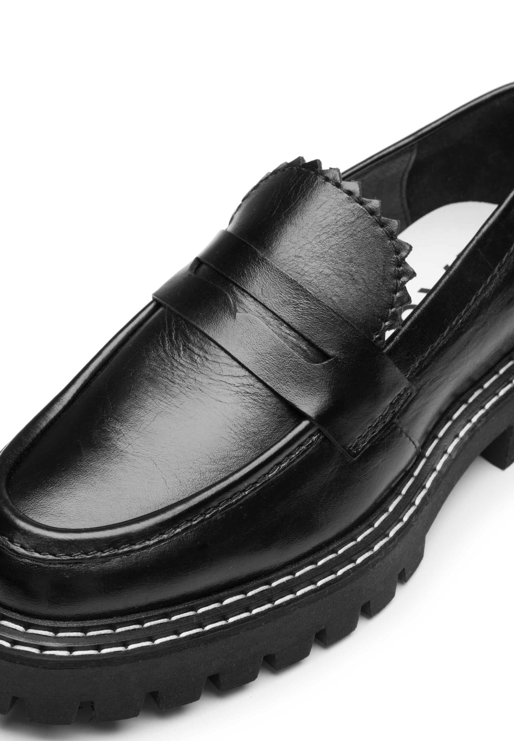 Matter Black Leather Loafers LAST1679 - 5