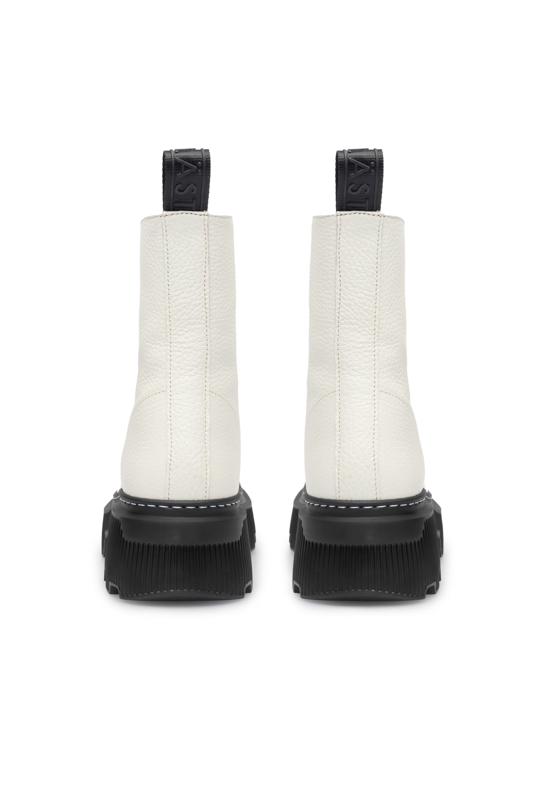 Shane Off White Front Zip Leather Boots LAST1700 -5