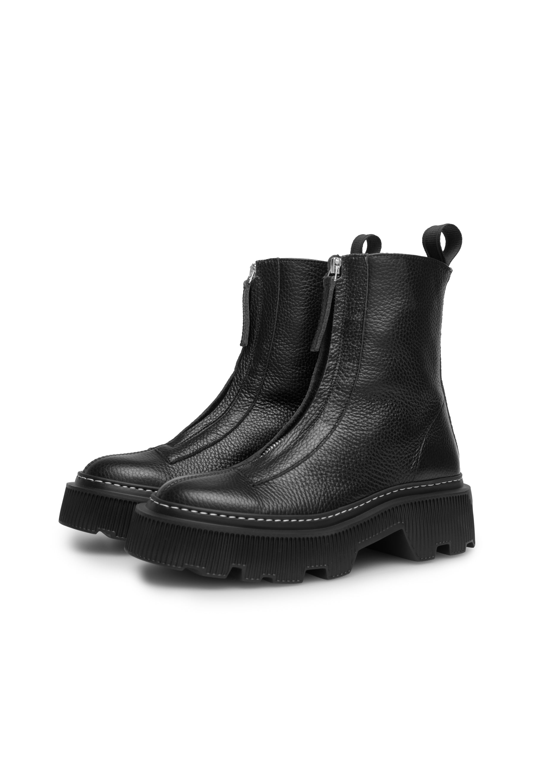 Shane Black Front Zip Leather Boots LAST1701 - 3