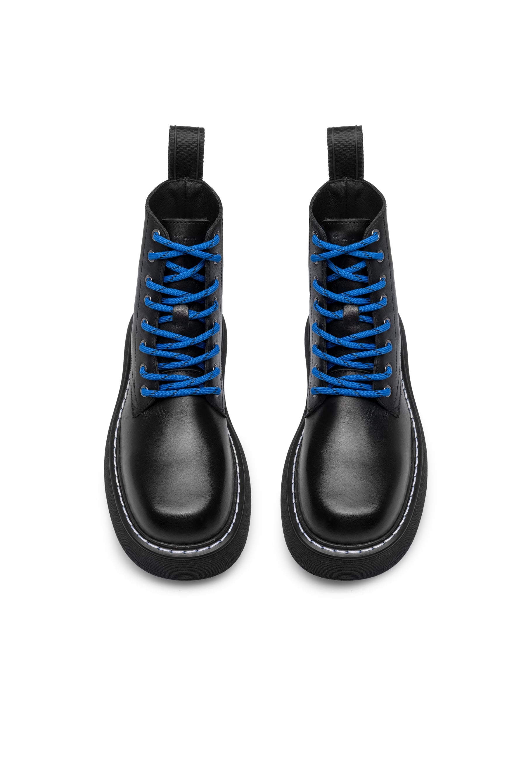 Jane All Black Leather Combat Boots LAST1709 - 2a