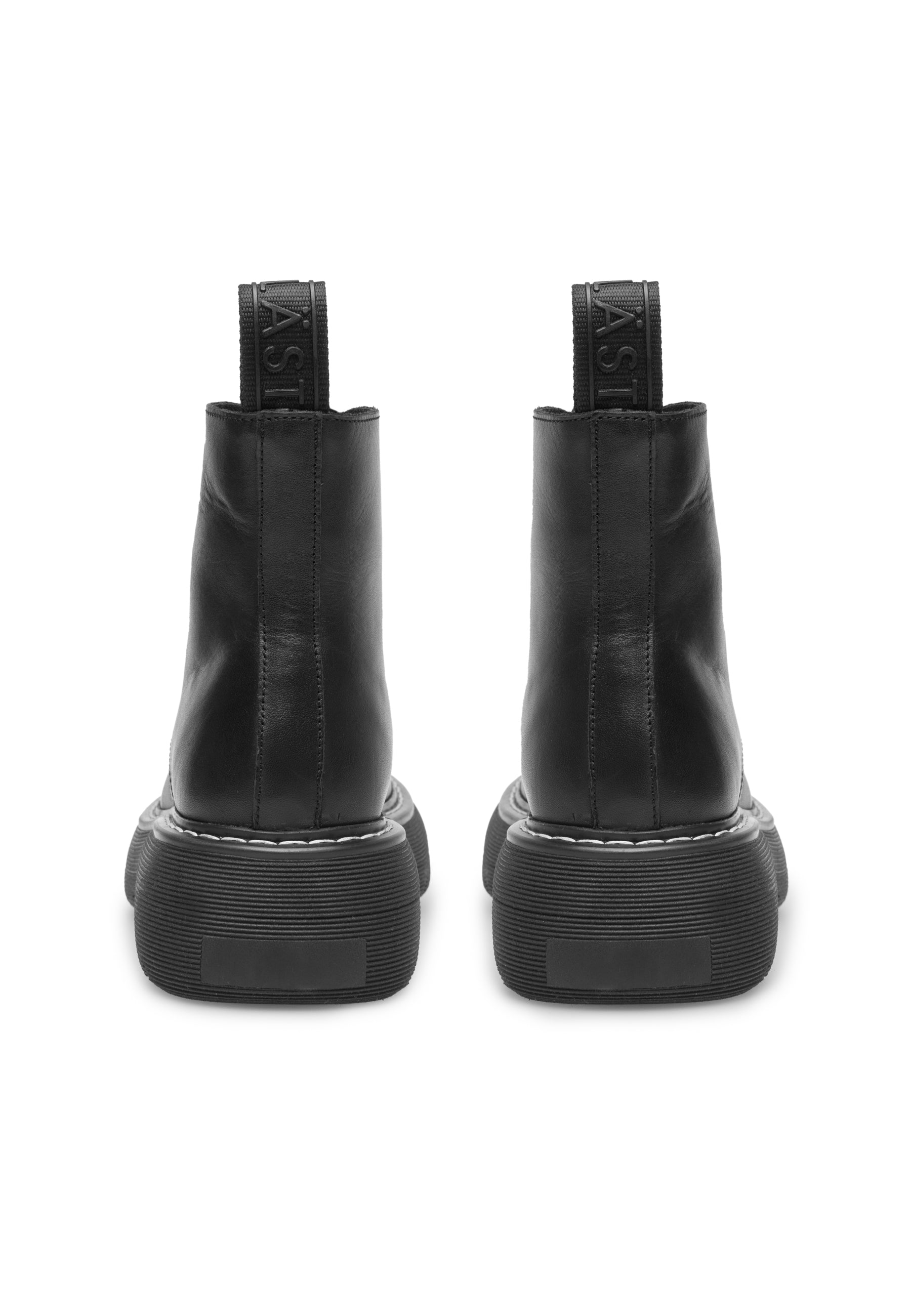Jane All Black Leather Combat Boots LAST1709 - 4