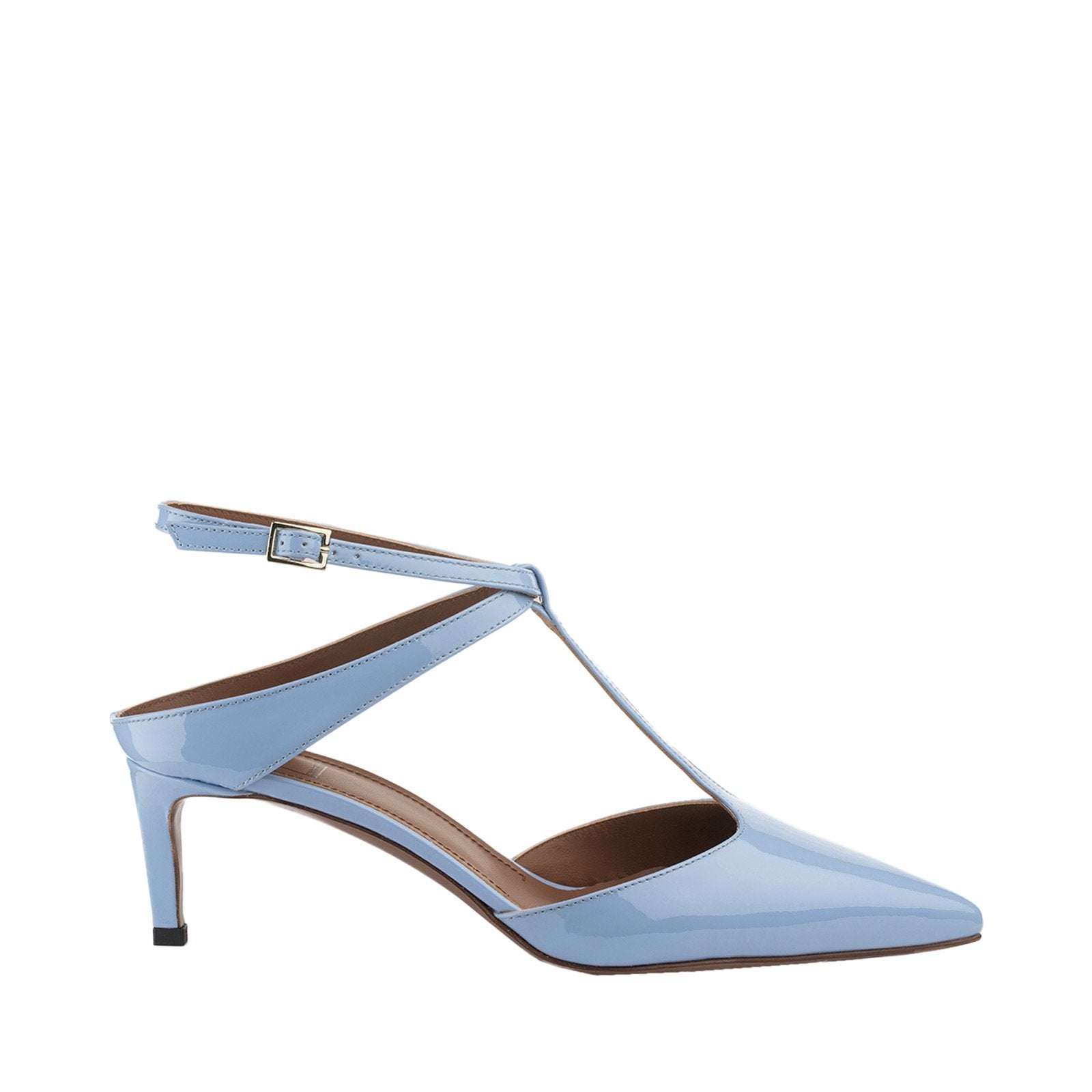 T-Bar Court Shoes In Sky Blue Patent Leather Heels LDL052.55CP00417093 - 1